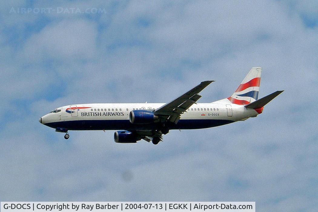 G-DOCS, 1992 Boeing 737-436 C/N 25852, Boeing 737-436 [25852] (British Airways) Gatwick~G 13/07/2004