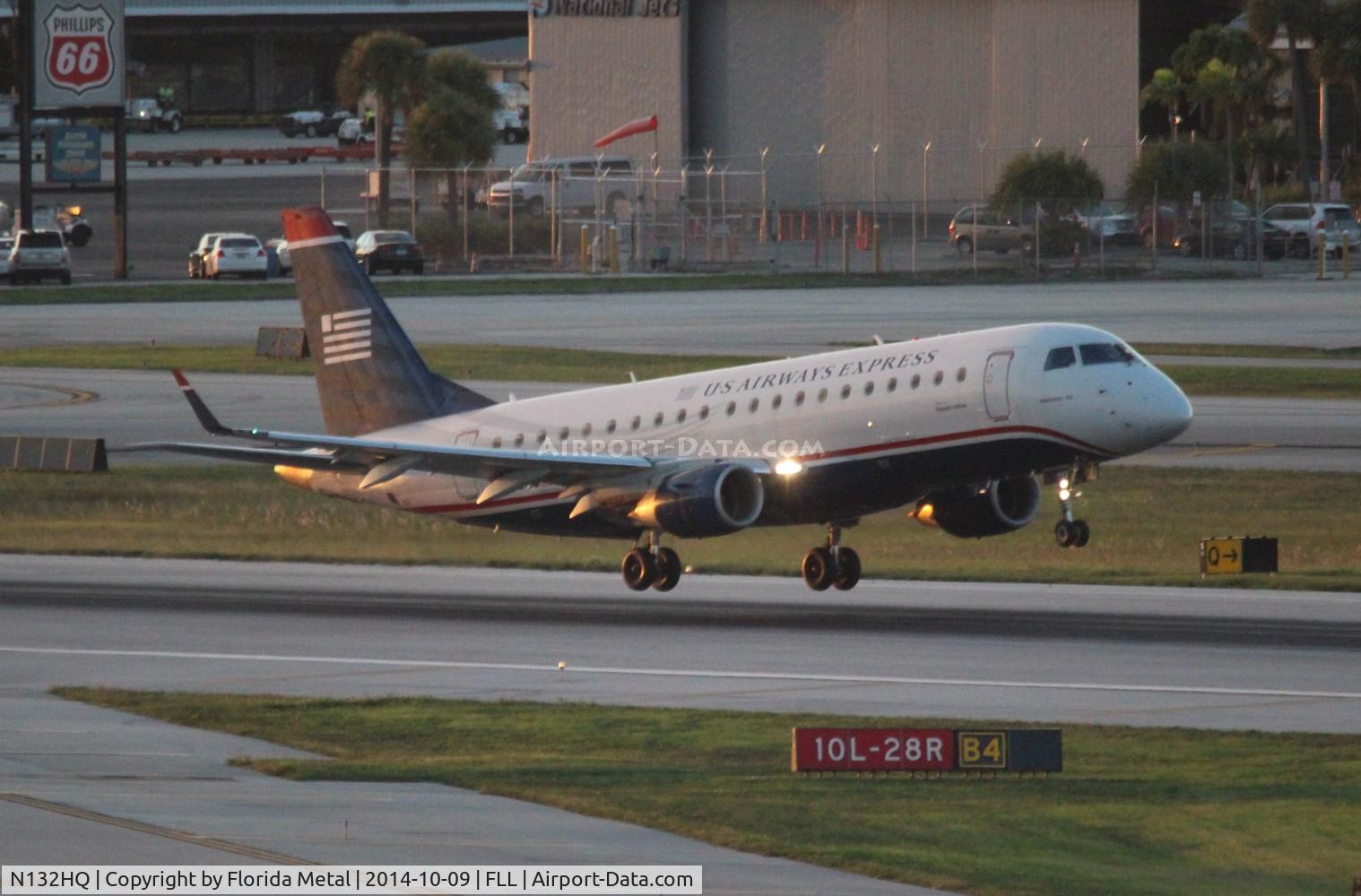 N132HQ, 2008 Embraer 175LR (ERJ-170-200LR) C/N 17000216, USAirways E175