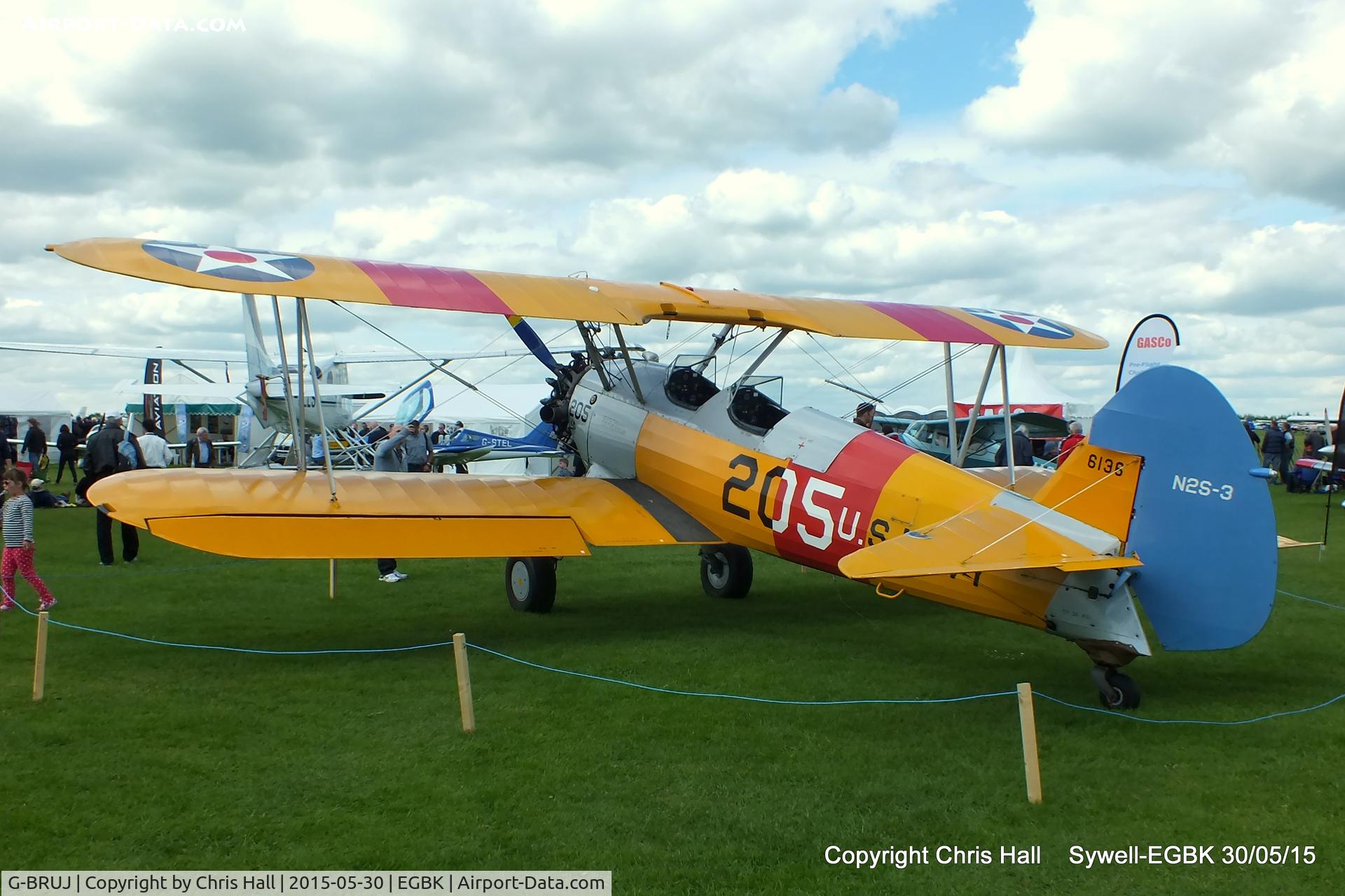 G-BRUJ, 1942 Boeing A75N1(PT17) C/N 75-4299, at Aeroexpo 2015