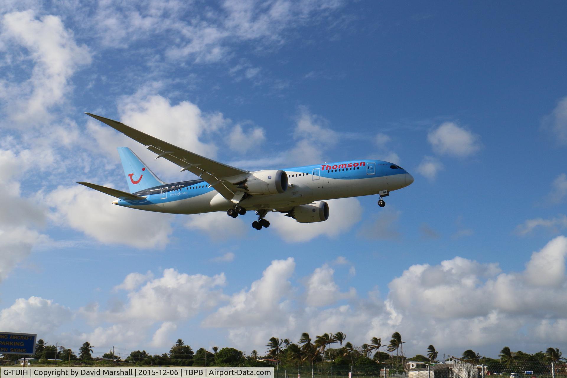 G-TUIH, 2015 Boeing 787-8 Dreamliner C/N 37229, On approach to Grantley Adams International Airport, Barbados