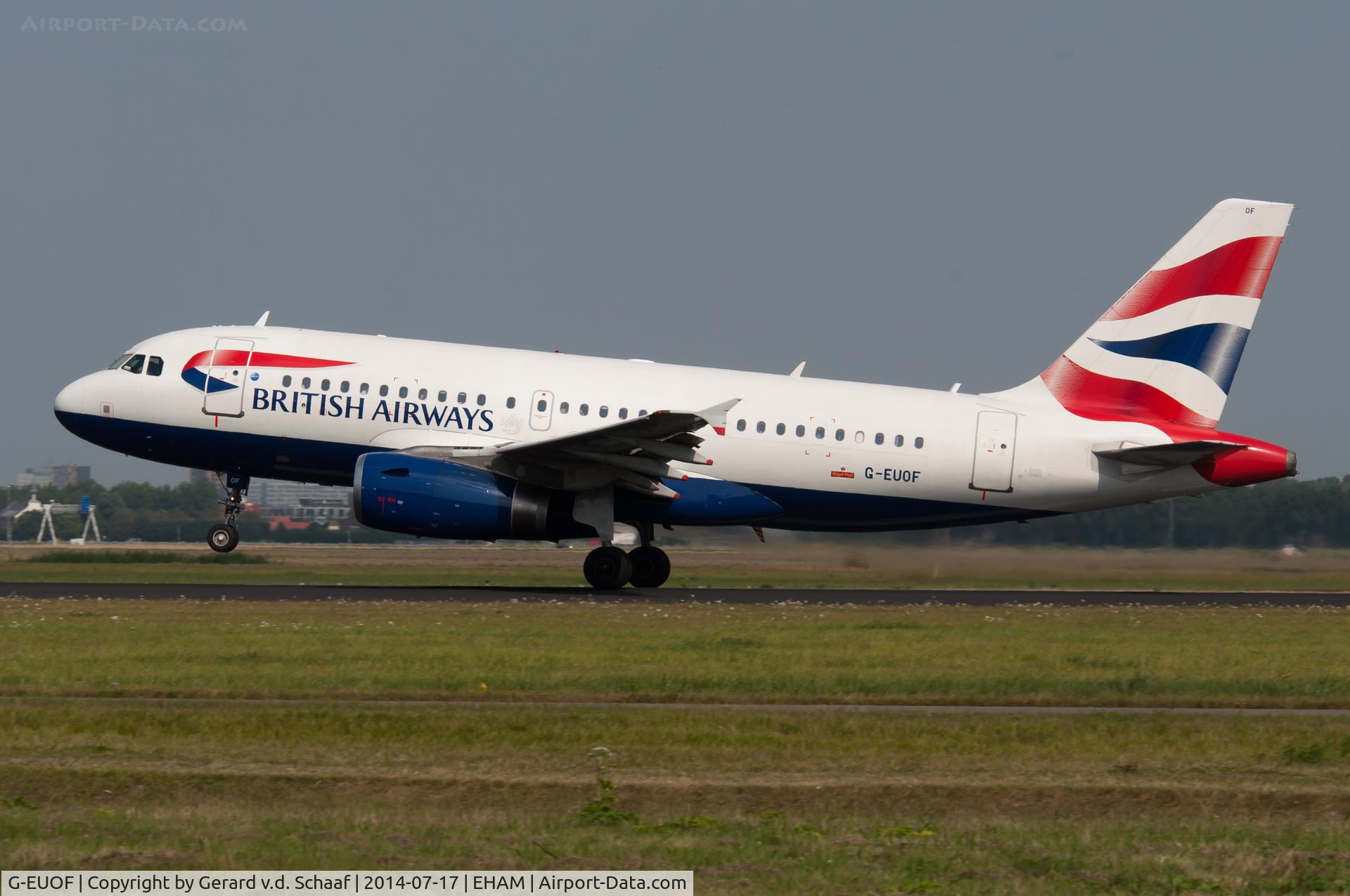 G-EUOF, 2001 Airbus A319-131 C/N 1590, Schiphol, July 2014