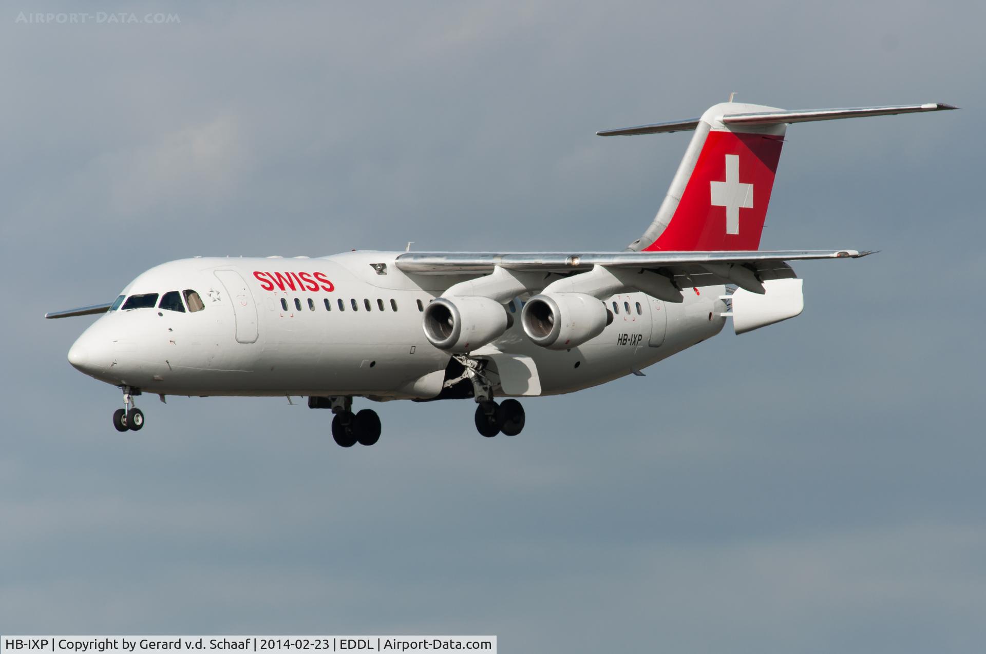 HB-IXP, 1996 British Aerospace Avro 146-RJ100 C/N E3283, Düsseldorf, February 2014