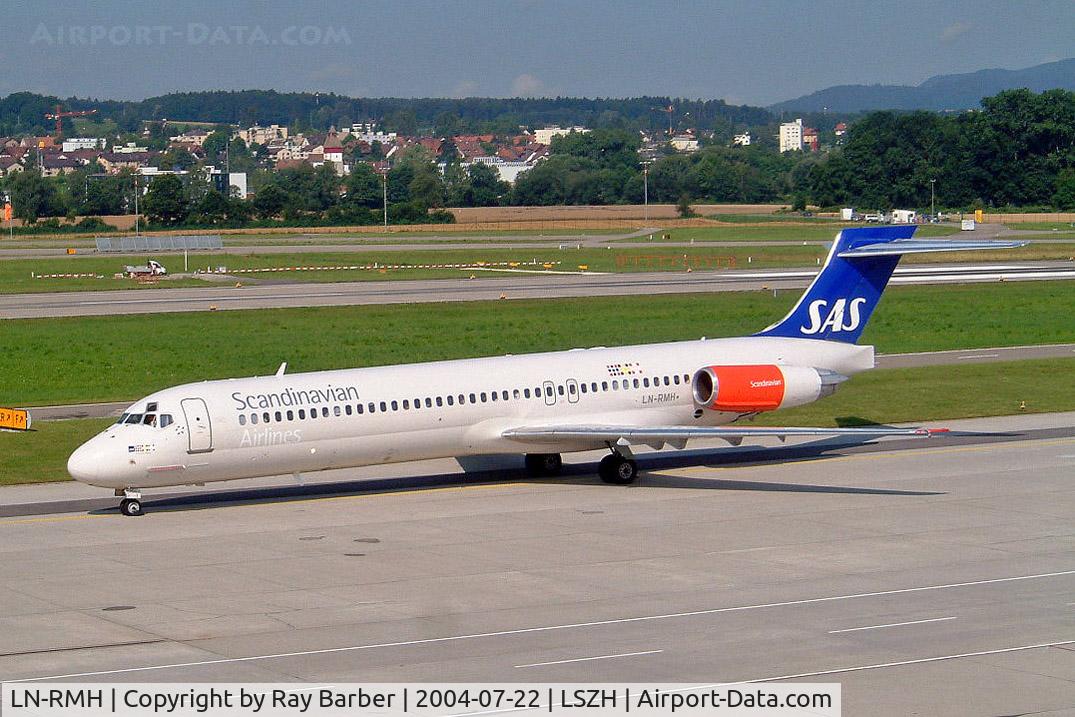LN-RMH, 1991 McDonnell Douglas MD-87 (DC-9-87) C/N 49612, Douglas DC-9-87 [49612] (SAS Scandinavian Airlines) Zurich~HB 22/07/2004
