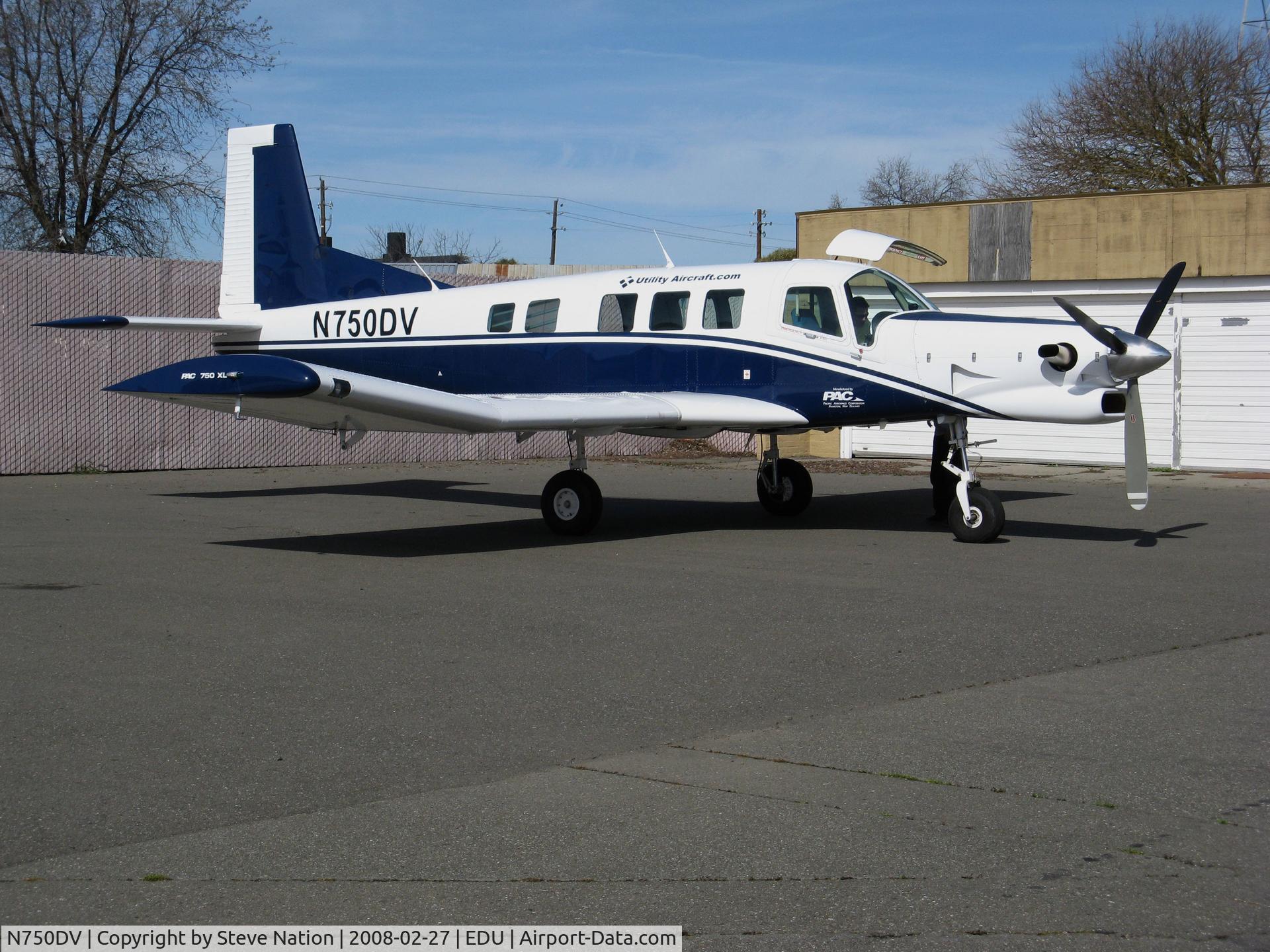N750DV, 2005 Pacific Aerospace 750XL C/N 112, UtilityAircraft.Com 2005 Pacific Aerospace 750XL used for sky diving transport @ KDWA on Davis Air Repair ramp @ University Airport, Davis, CA