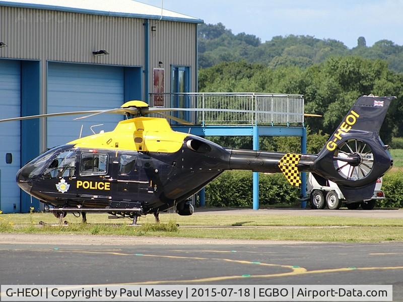 G-HEOI, 2009 Eurocopter EC-135P-2+ C/N 0825, Now operated by the Yorkshire Police. Soon to leave it's EGBO base.