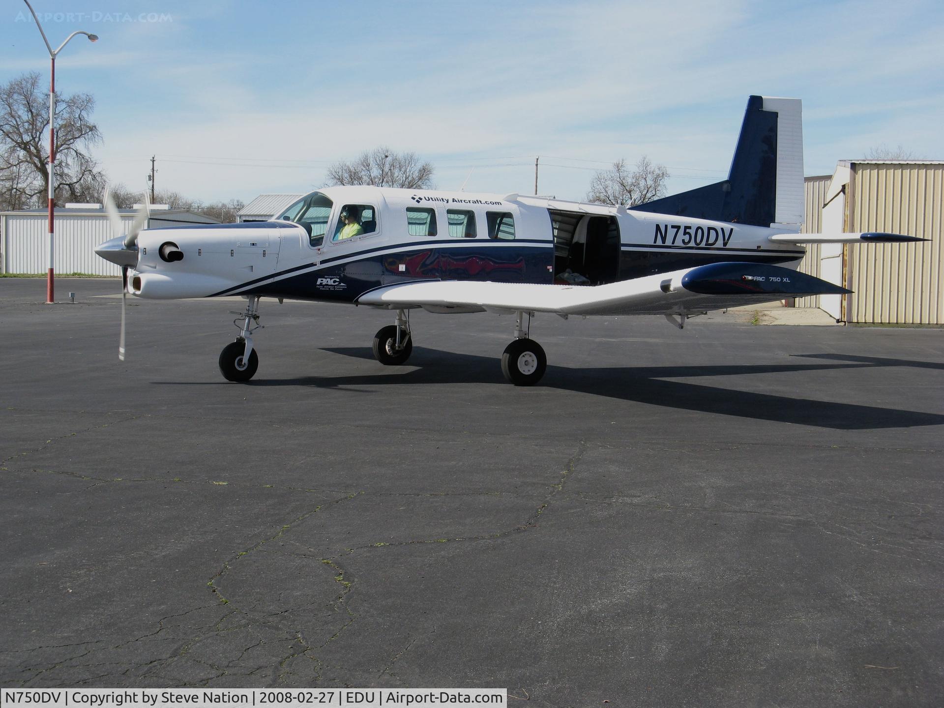 N750DV, 2005 Pacific Aerospace 750XL C/N 112, UtilityAircraft.Com 2005 Pacific Aerospace 750XL used for sky diving transport @ KDWA on Davis Air Repair ramp @ University Airport, Davis, CA