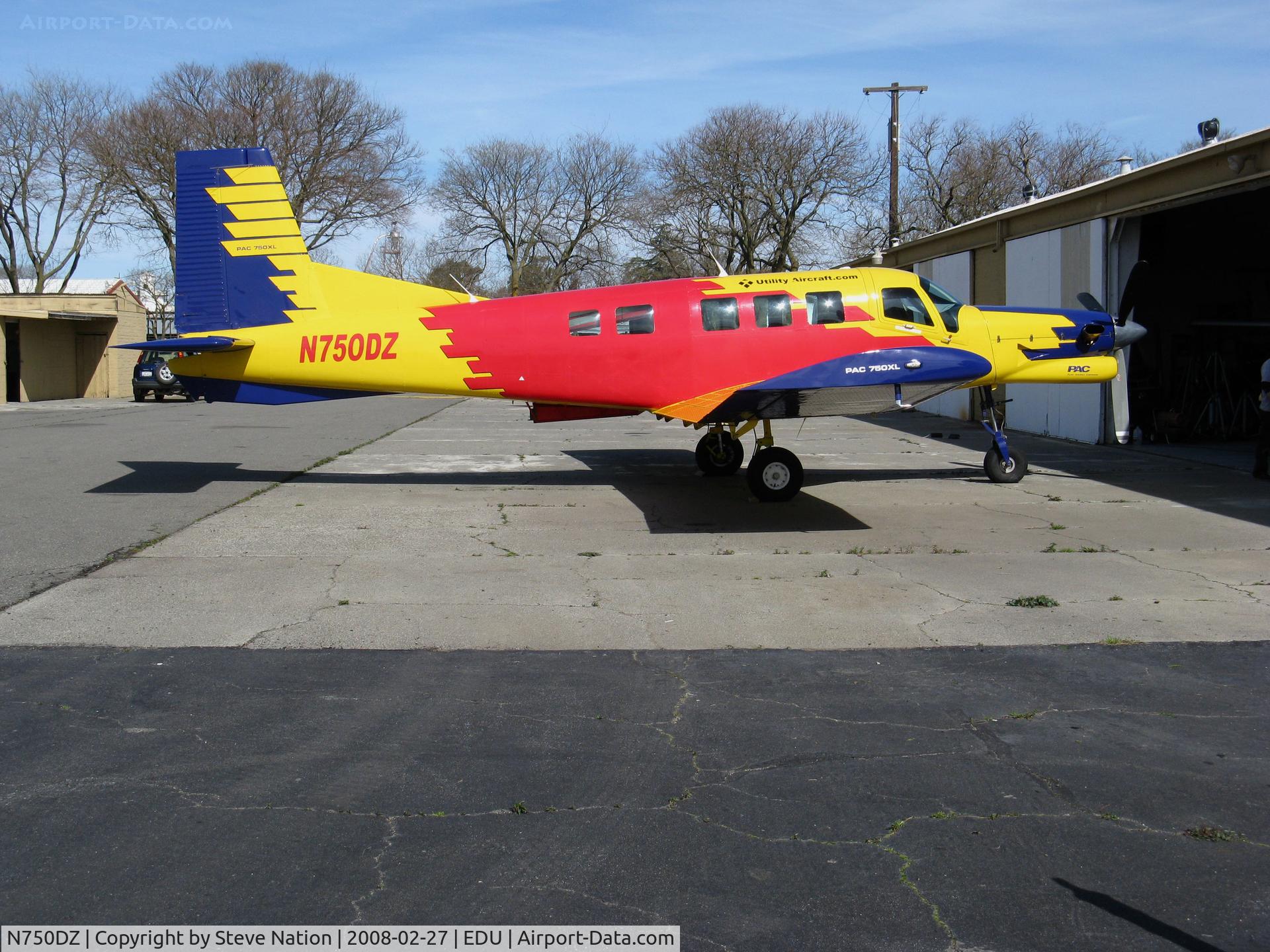 N750DZ, 2004 Pacific Aerospace 750XL C/N 108, UtilityAircraft.Com 2005 Pacific Aerospace 750XL operated by Sky Dance for sky diving transport @ KDWA on Davis Air Repair ramp @ University Airport, Davis, CA