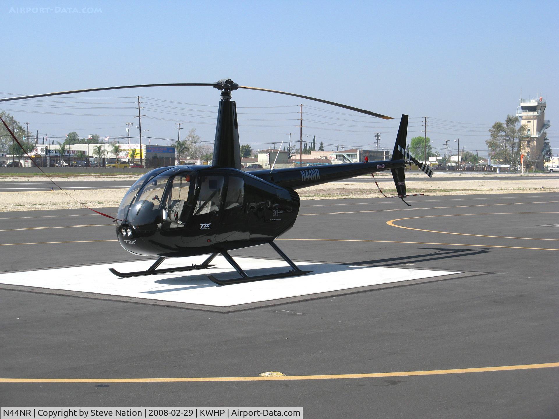 N44NR, 2007 Robinson R44 Raven II C/N 11830, Towards 2000 Inc. 2007 Robinson R44 Raven II @ Whiteman Airport (Pacoima, CA) home base (deregistered five weeks later on 2008-04-02 as sold to Germany as D-HMMC of Heli-Life)