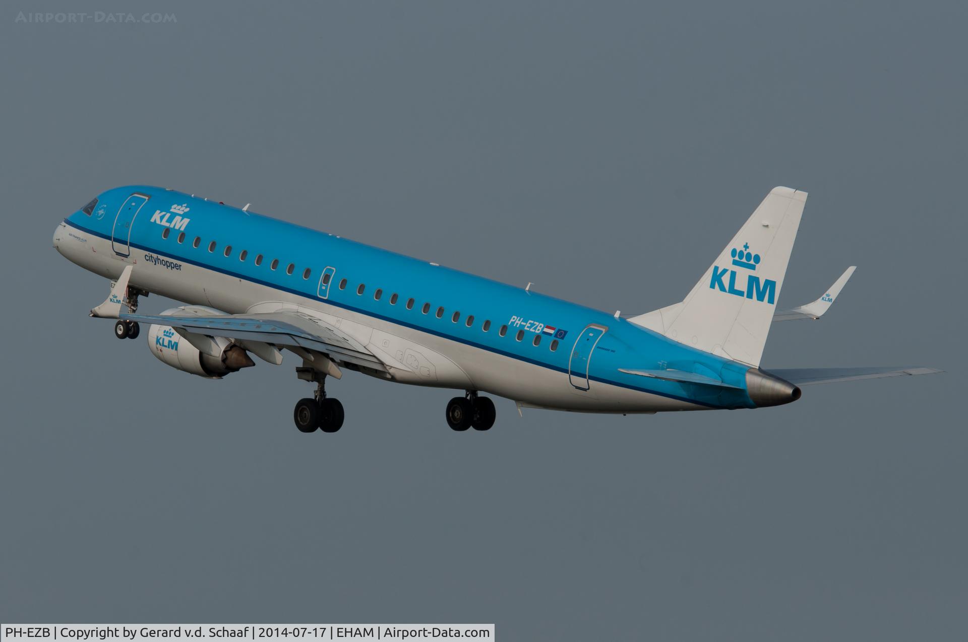 PH-EZB, 2008 Embraer 190LR (ERJ-190-100LR) C/N 19000235, Schiphol, July 2014