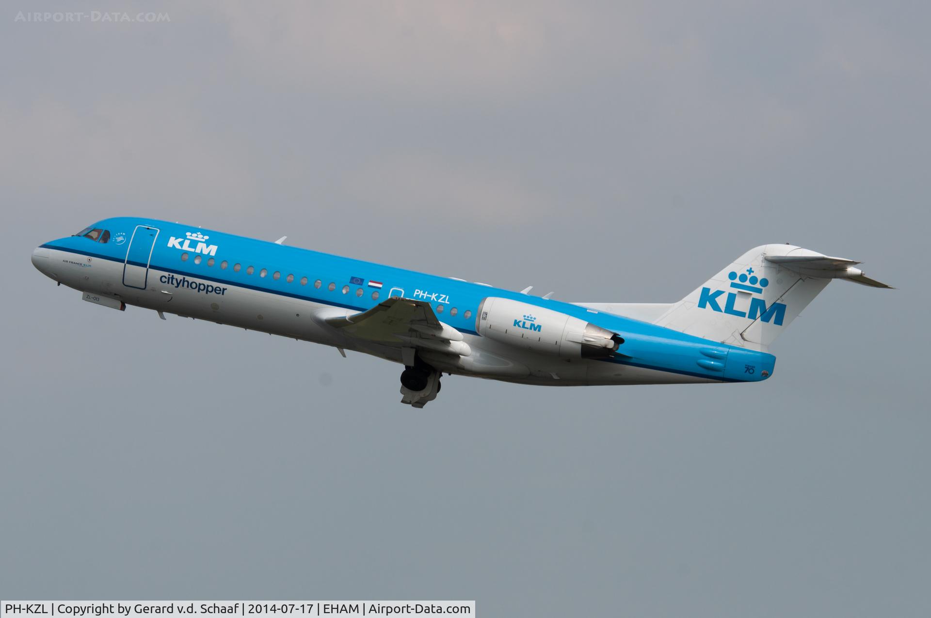 PH-KZL, 1995 Fokker 70 (F-28-0070) C/N 11536, Schiphol, July 2014