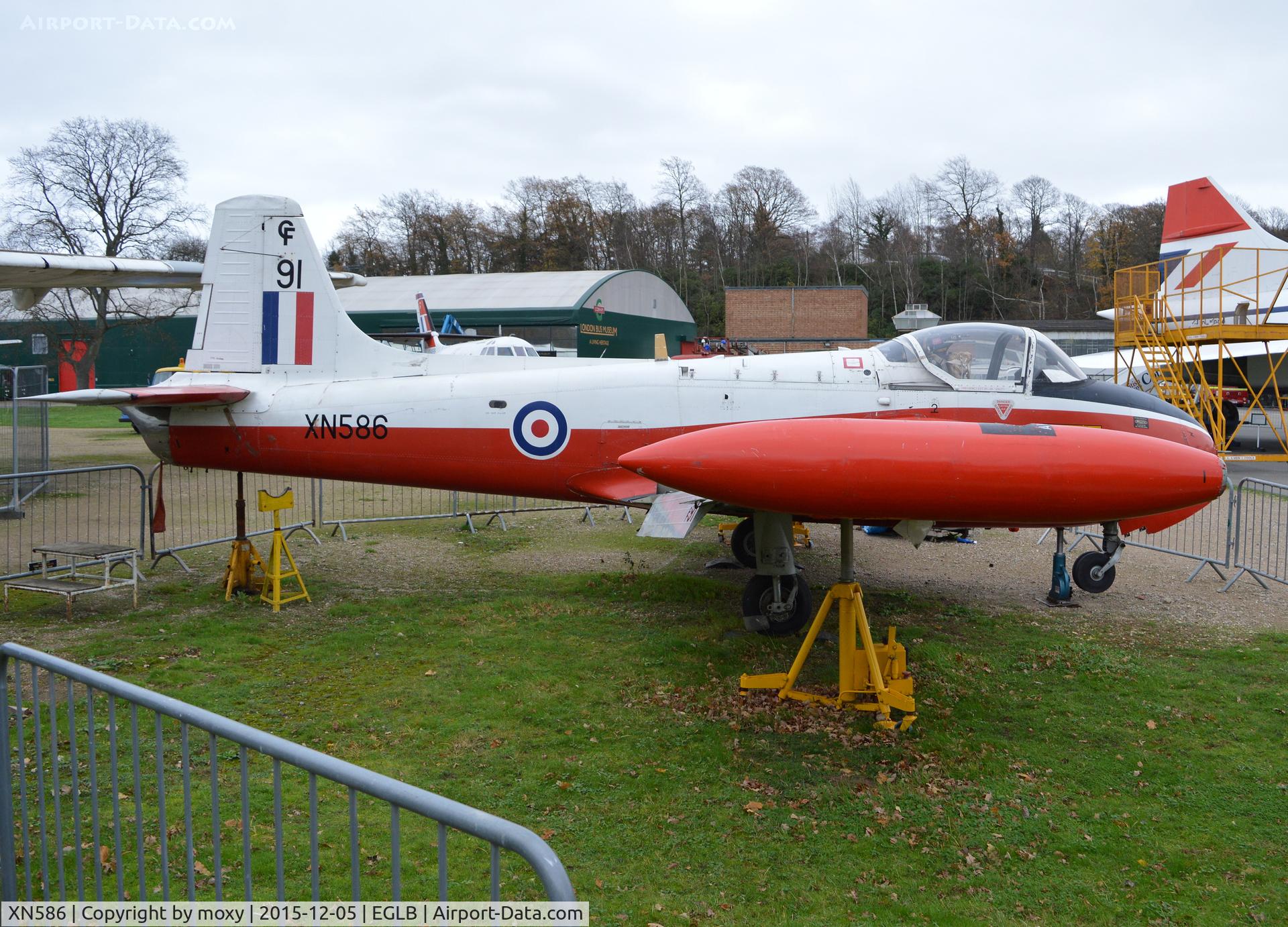 XN586, 1961 Hunting P-84 Jet Provost T.3A C/N Not found XN586, Hunting Jet Provost T.3A at Brooklands.