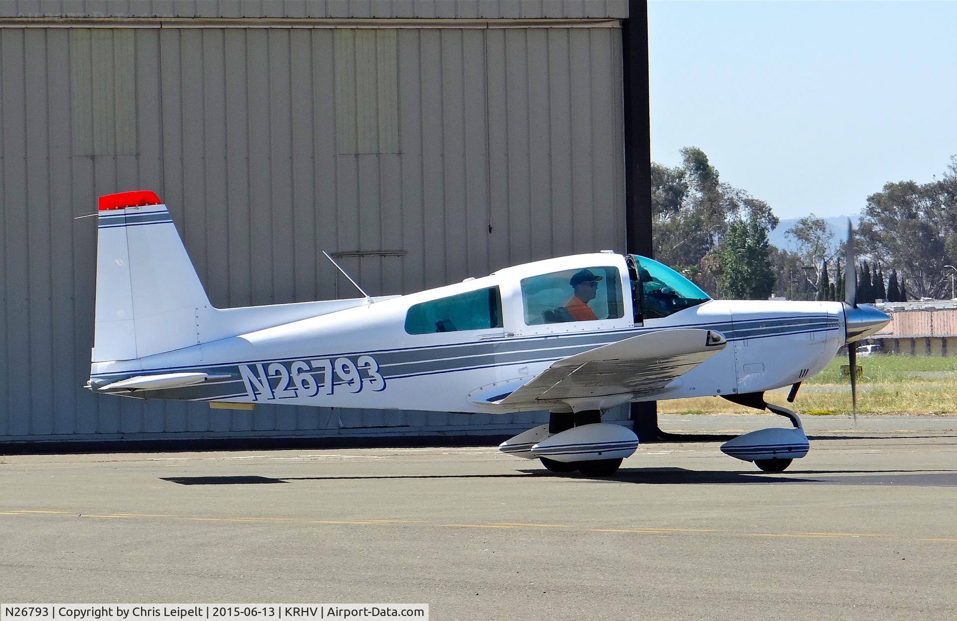 N26793, 1978 Gulfstream American Corp AA-5A C/N AA5A0727, Locally-based 1978 Grumman AA-5A Tiger taxing in for the EAA Young Eagles rally at Reid Hillview Airport, San Jose, CA.