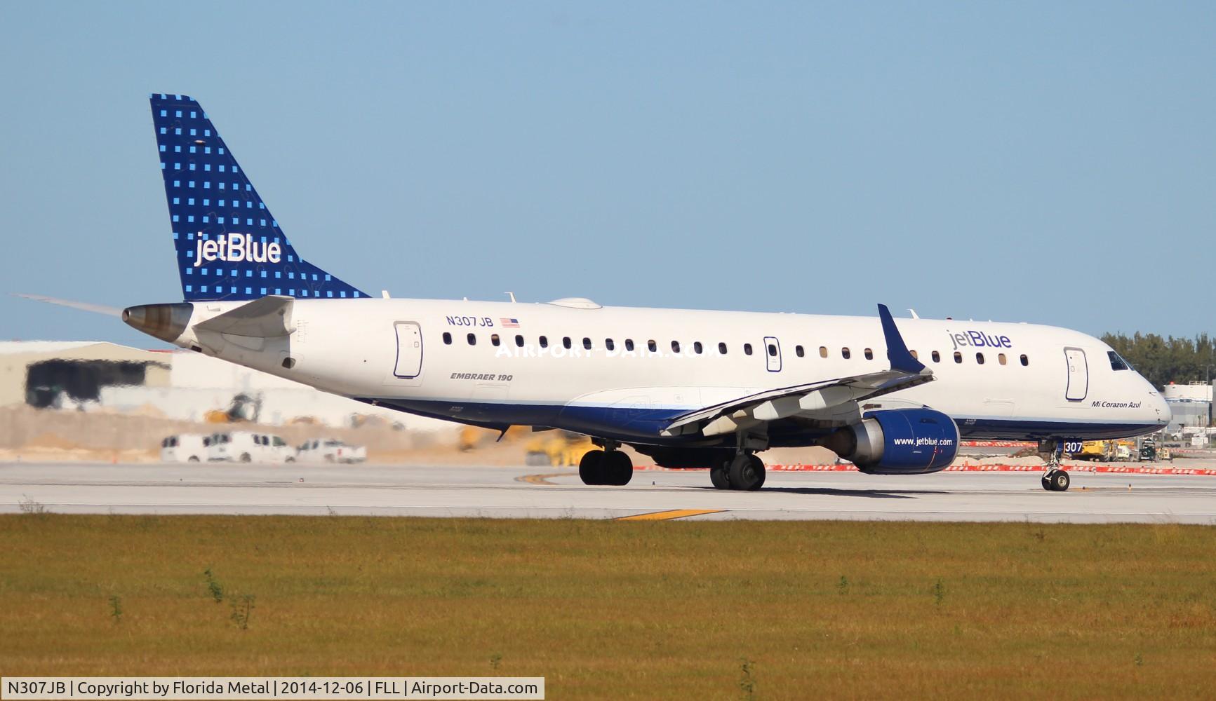 N307JB, 2009 Embraer ERJ-190-100 IGW 190AR C/N 19000286, Jet Blue