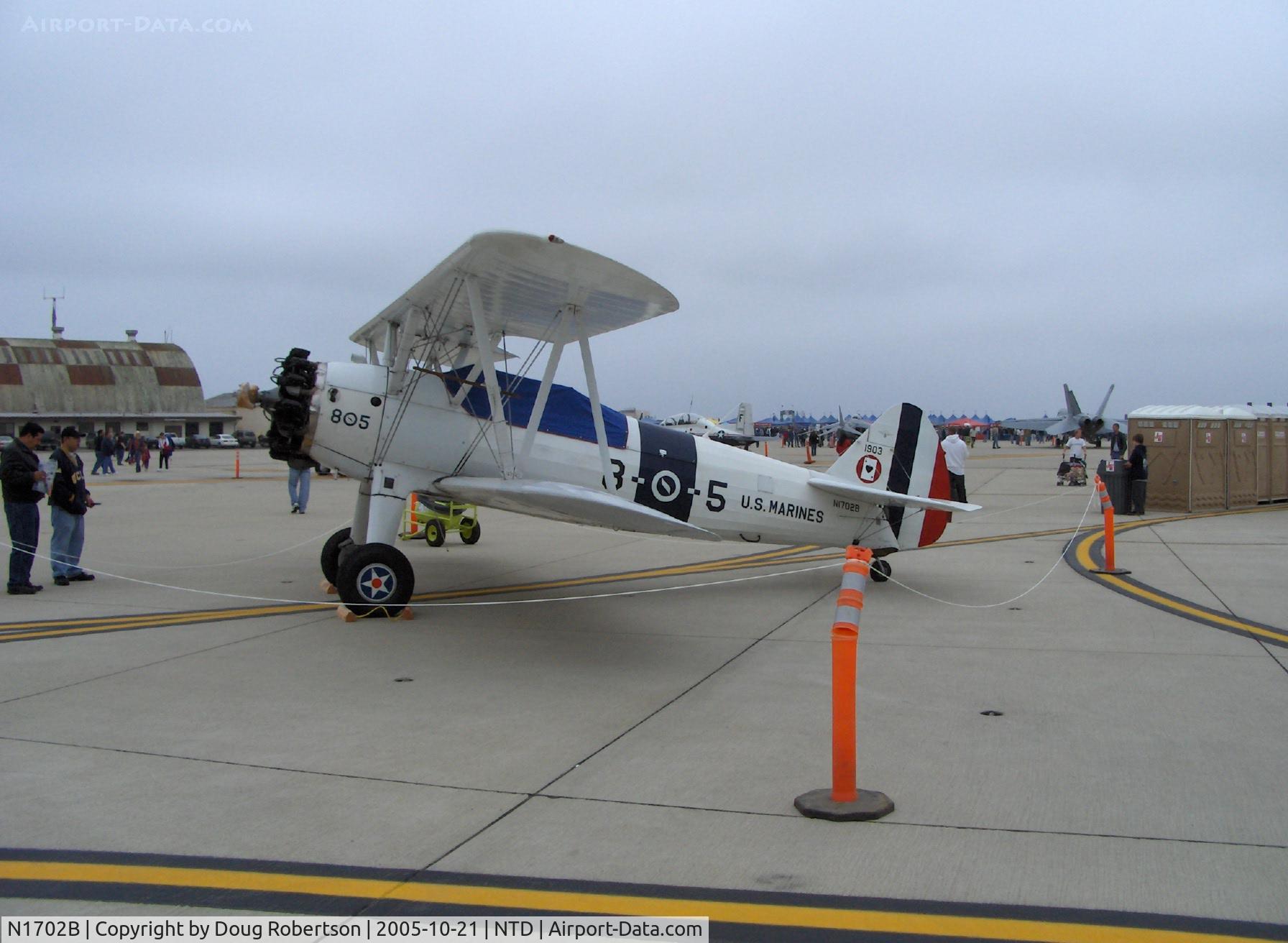 N1702B, 1942 Boeing PT-13D Kaydet (E75) C/N 75-5903, 1942 Boeing PT-13D Cont. W670 220 Hp, 'Ruthies Doll'