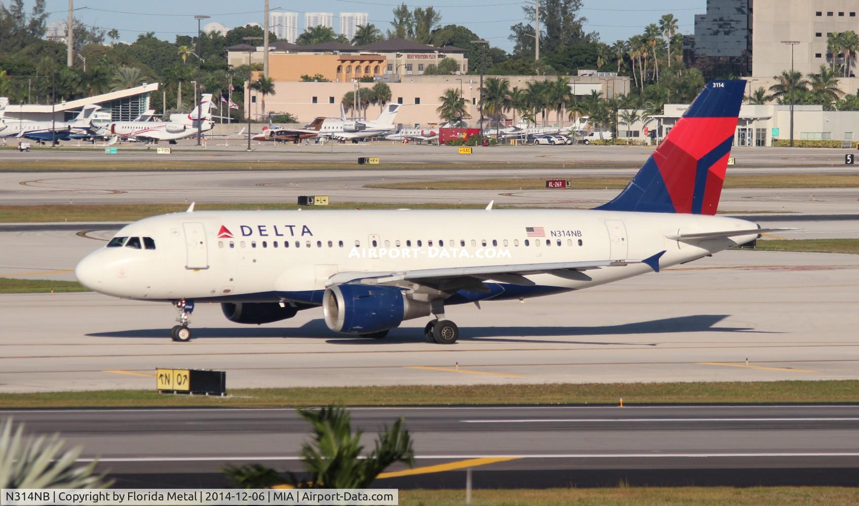N314NB, 2000 Airbus A319-114 C/N 1191, Delta A319
