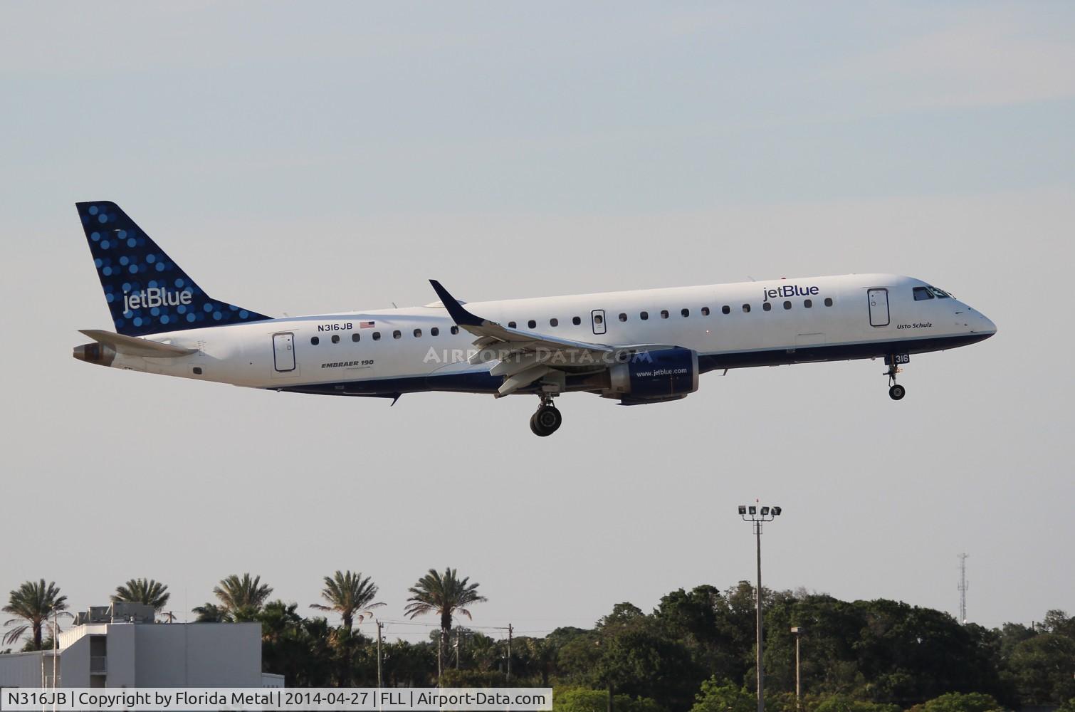 N316JB, Embraer ERJ-190-100 IGW 190AR C/N 19000292, Jet Blue