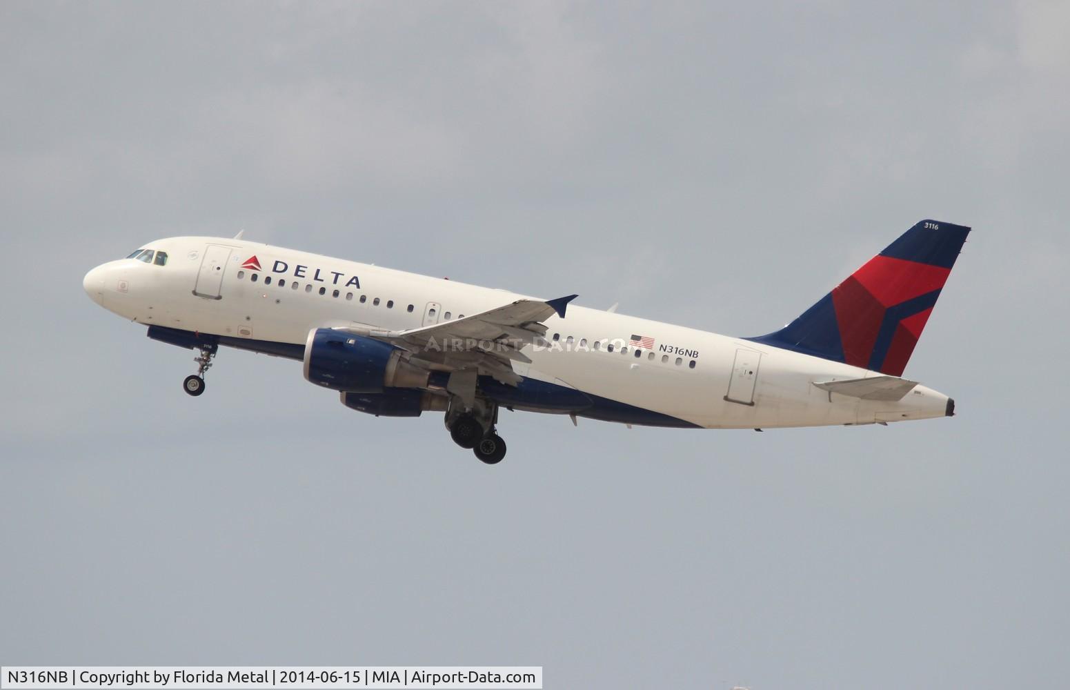 N316NB, 2000 Airbus A319-114 C/N 1249, Delta