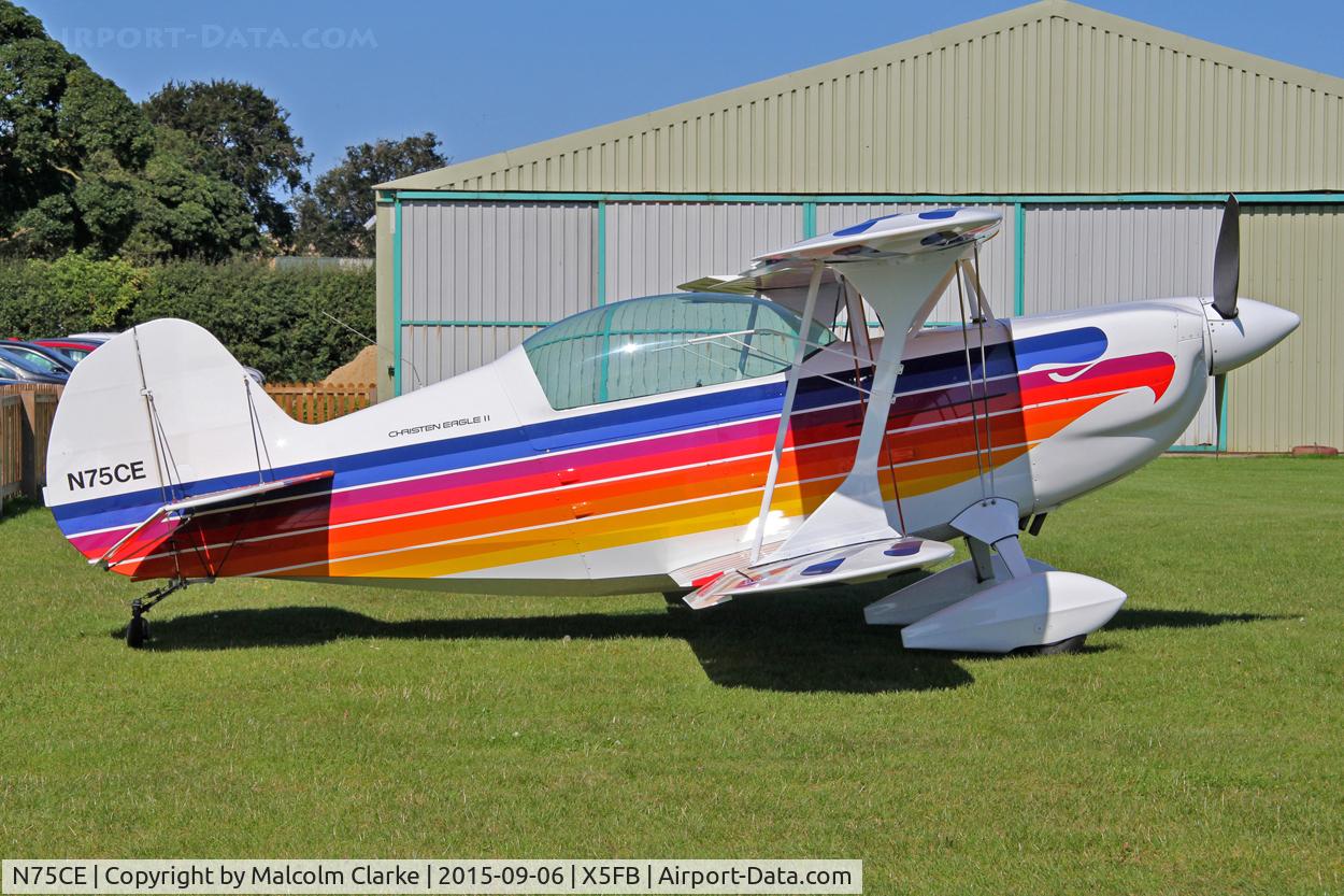N75CE, 1991 Christen Eagle II C/N GA0032, Christen Eagle II, resident at Fishburn Airfield, September 6th 2015.