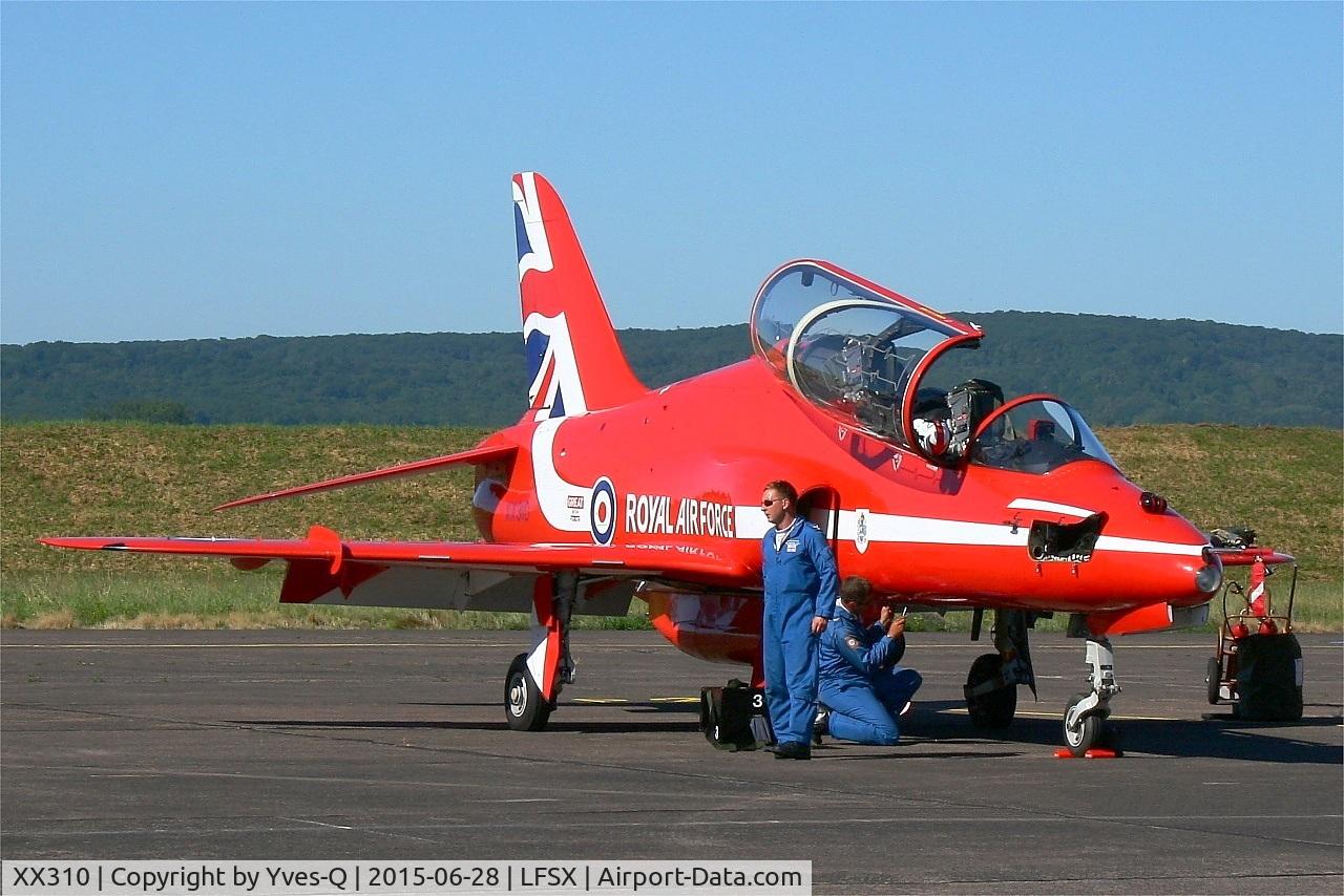 XX310, 1980 Hawker Siddeley Hawk T.1W C/N 145/312135, Royal Air Force Red Arrows Hawker Siddeley Hawk T.1, Static display, Luxeuil-St Sauveur Air Base 116 (LFSX) Open day 2015