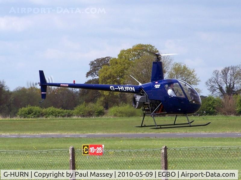 G-HURN, 1990 Robinson R22 Beta C/N 1441, Visiting EGBO.
