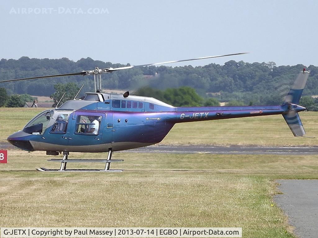 G-JETX, 1981 Bell 206B JetRanger III C/N 3208, @ EGBO giving pleasure flights.EX:-N3898L.