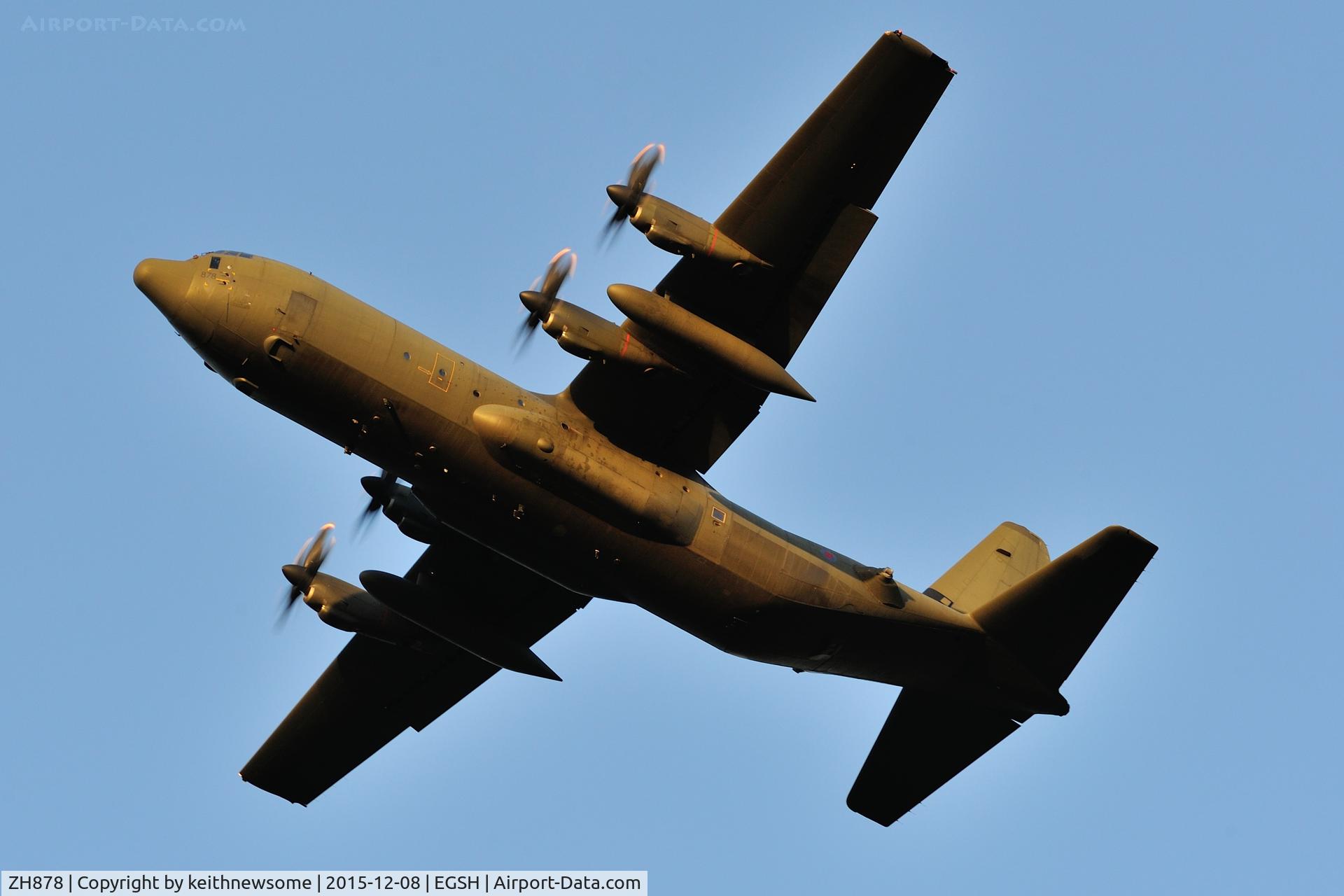 ZH878, 1998 Lockheed Martin C-130J-30 Hercules C.4 C/N 382-5462, Climbing away following ILS approach.