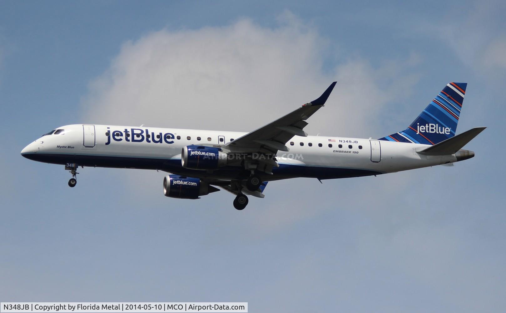 N348JB, 2012 Embraer ERJ-190-100 IGW 190AR C/N 19000511, Jet Blue