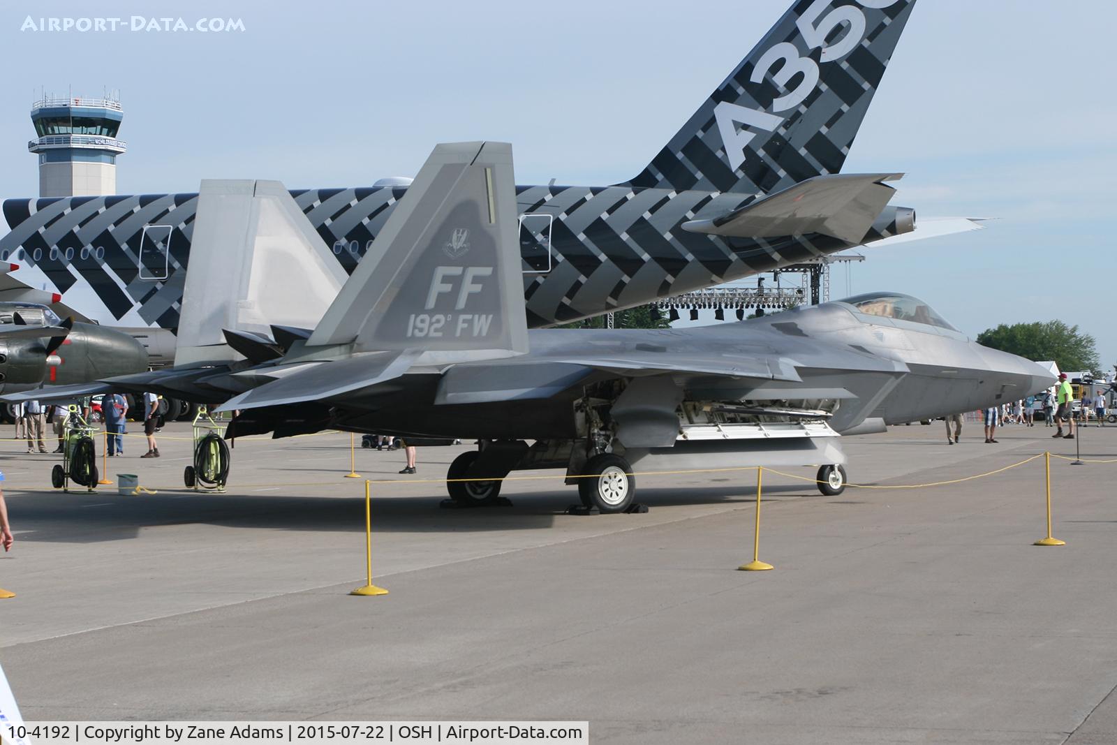 10-4192, 2010 Lockheed Martin F-22A Raptor C/N 4192, 2015 EAA AirVenture - Oshkosh, Wisconsin.