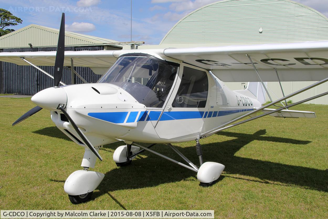 G-CDCO, 2005 Comco Ikarus C42 FB UK C/N PFA 322-14315, Ikarus C42 FB UK, an airfield resident, Fishburn Airfield, August 8th 2015.