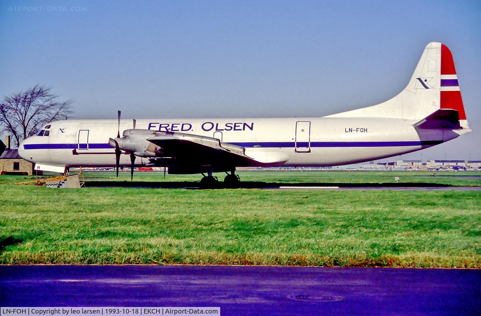 LN-FOH, 1960 Lockheed L-188A(F) Electra C/N 1145, Copenhagen 18.10.93