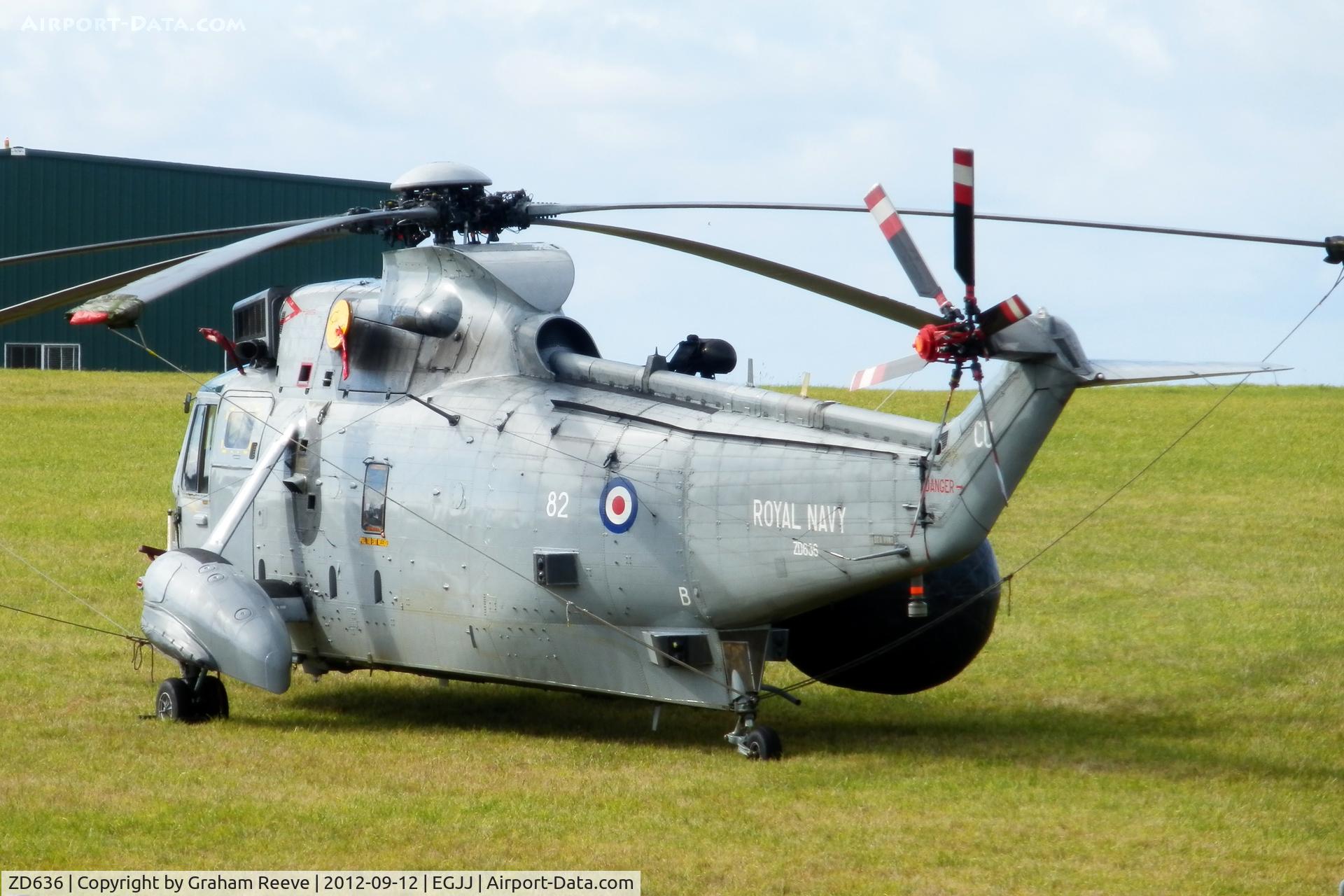 ZD636, 1985 Westland Sea King ASaC.7 C/N WA945, Parked at Jersey for the air show.