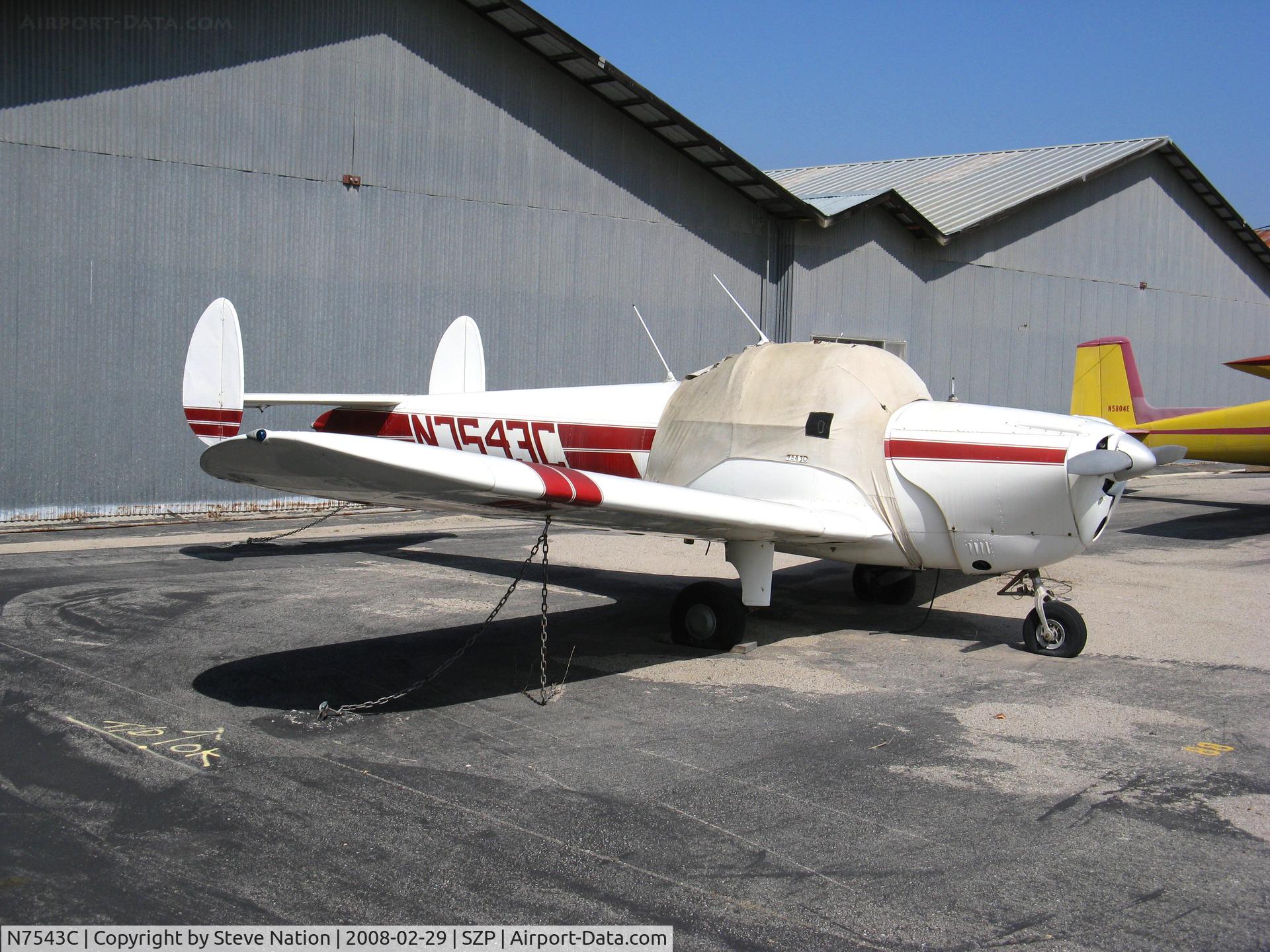 N7543C, 1958 Forney F-1 C/N 5658, Locally-based 1958 Forney F-1 with cockpit cover @ Santa Paula, CA home base
