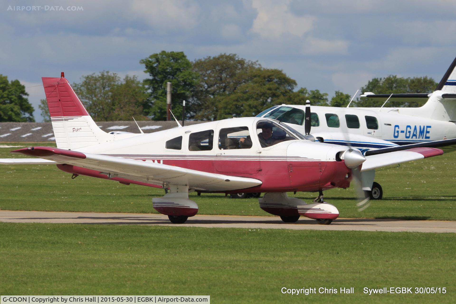G-CDON, 1982 Piper PA-28-161 Cherokee Warrior II C/N 28-8216185, at Aeroexpo 2015