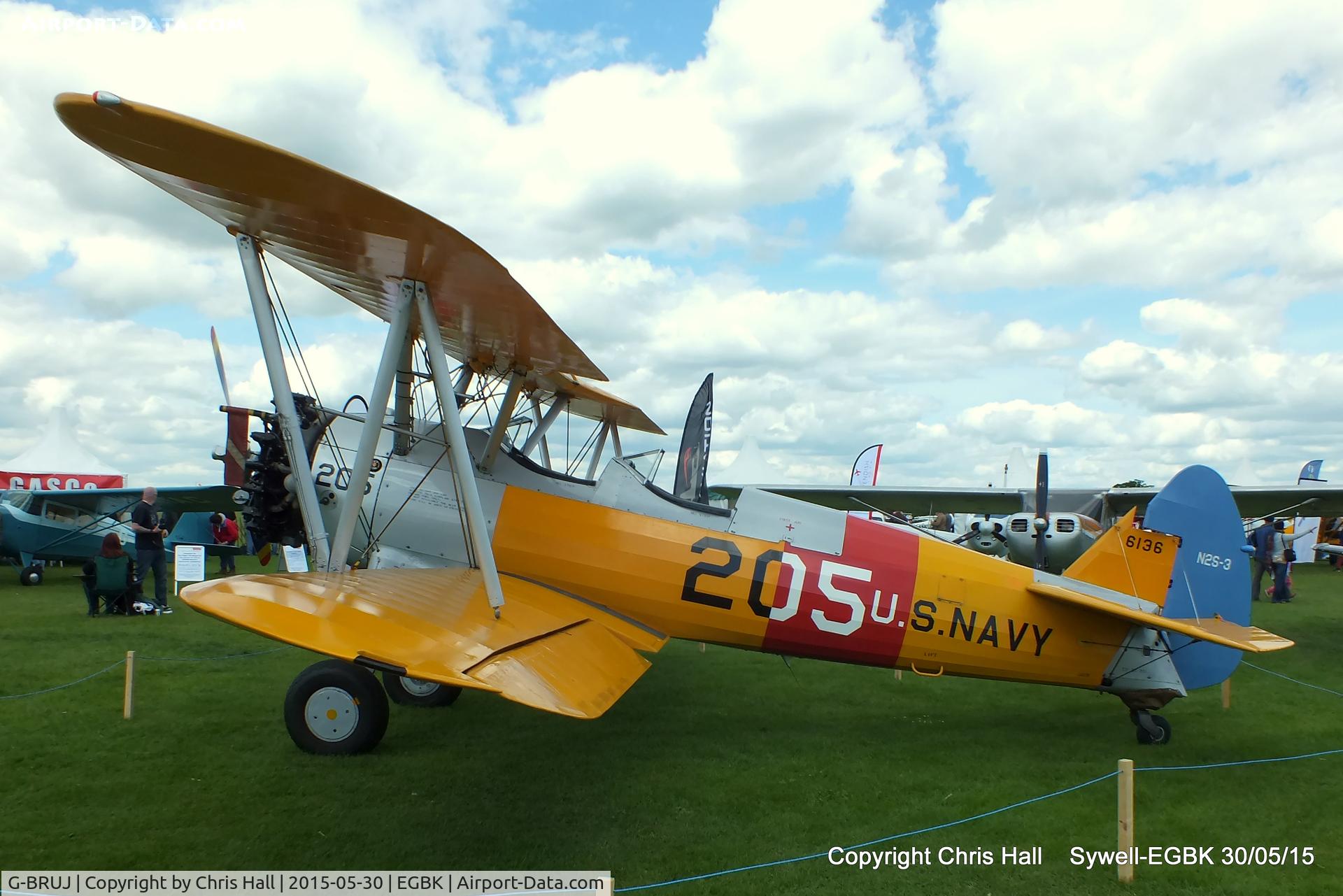 G-BRUJ, 1942 Boeing A75N1(PT17) C/N 75-4299, at Aeroexpo 2015