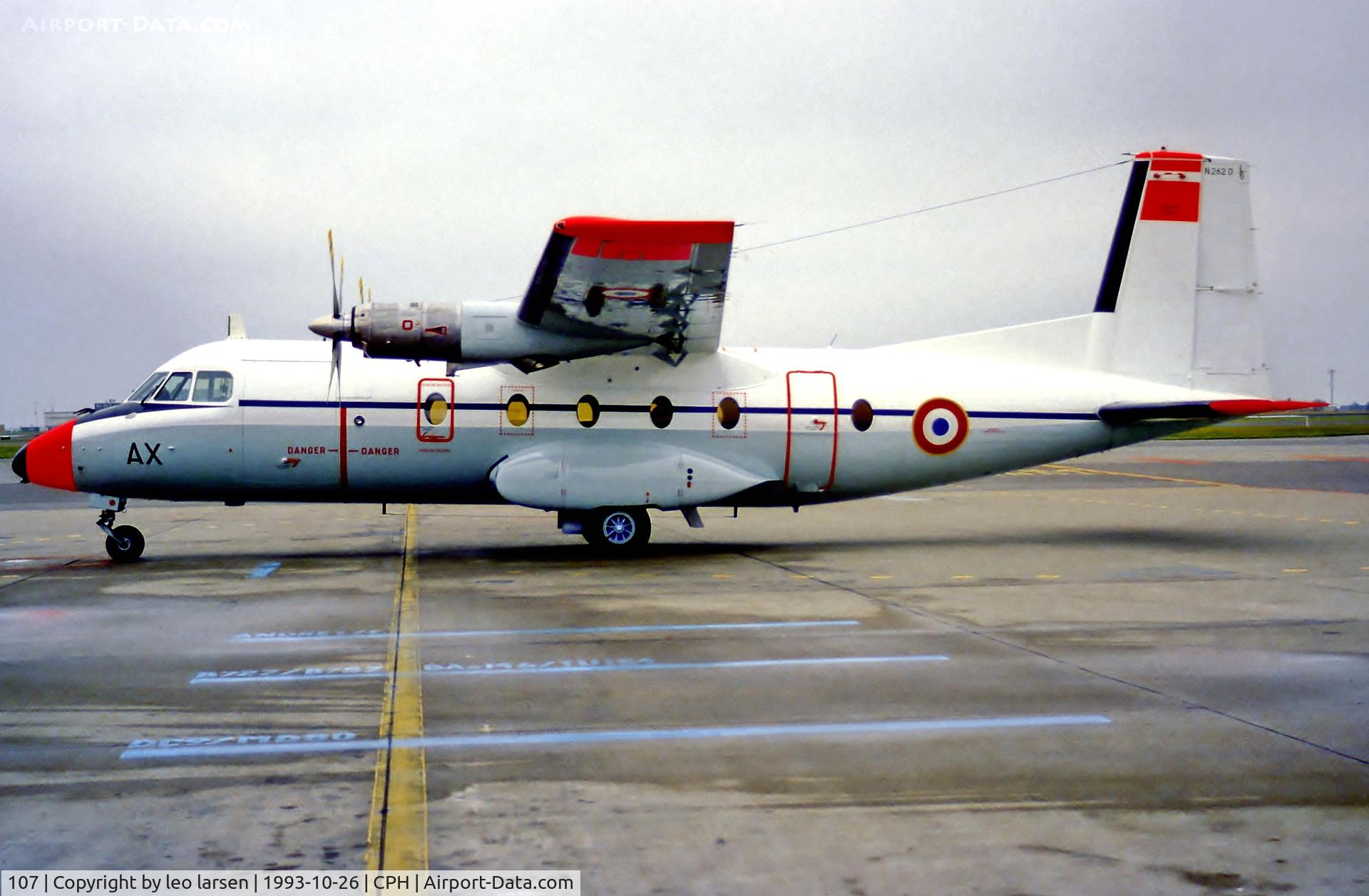 107, 1975 Aerospatiale N-262D-51 Fregate C/N 107, Copenhagen 26.10.93