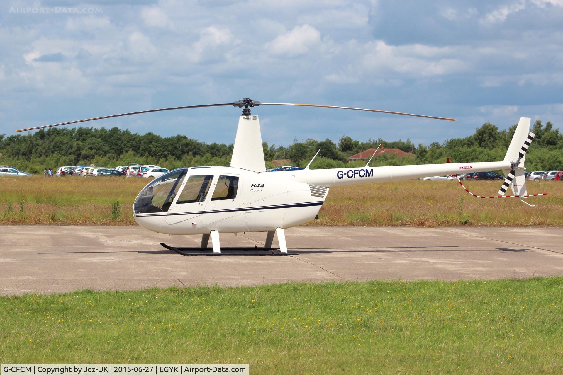 G-CFCM, 2006 Robinson R44 Raven I C/N 1635, parked up at Elvington
