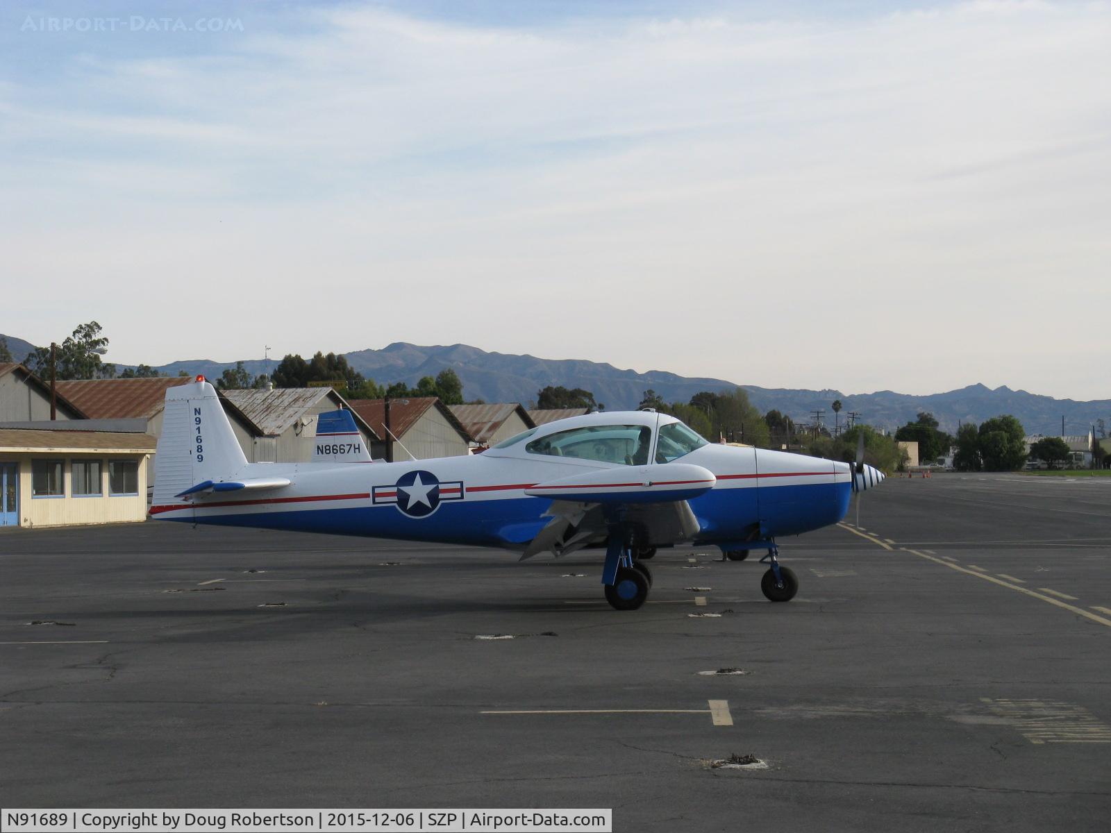 N91689, 1946 North American Navion (NA-145) C/N NAV-4-431, 1946 North American NAVION, Continental E225 Upgrade, taxi arrival stop from WHP at transient ramp-will fly Young Eagles flights today