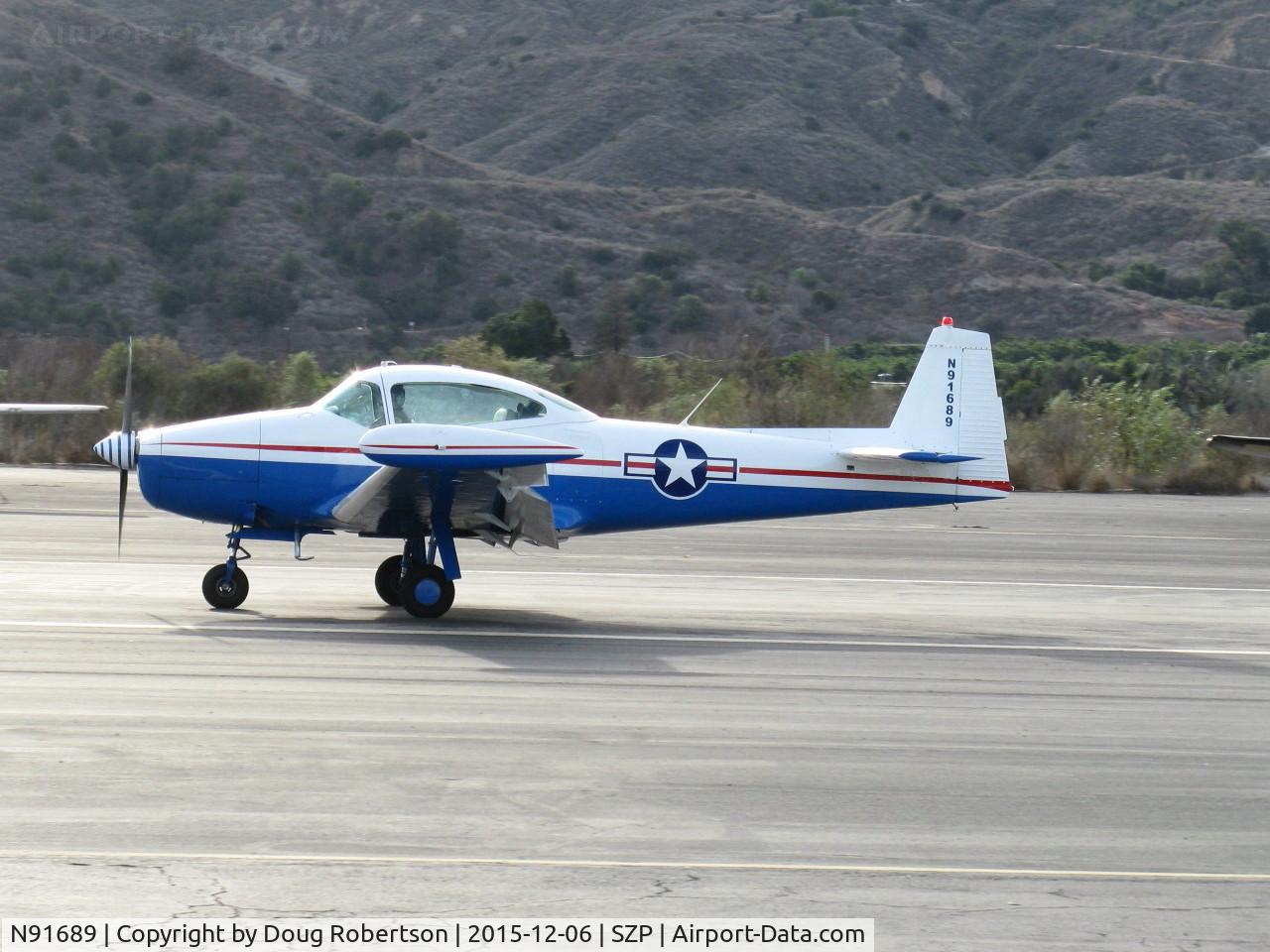 N91689, 1946 North American Navion (NA-145) C/N NAV-4-431, 1946 North American NAVION, Continental E225 upgrade, landing roll Rwy 04, arriving from WHP to give free Young Eagles rides