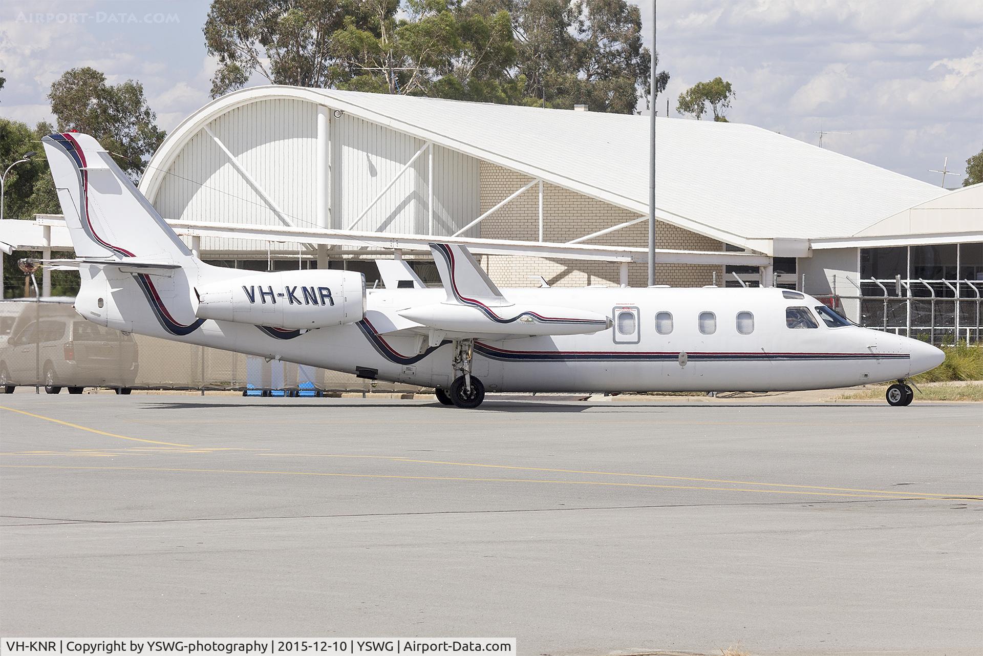 VH-KNR, 1981 Israel Aircraft Industries IAI-1124A Westwind II C/N 340, Pel-Air (VH-KNR) IAI 1124A Westwind II taxiing at Wagga Wagga Airport.