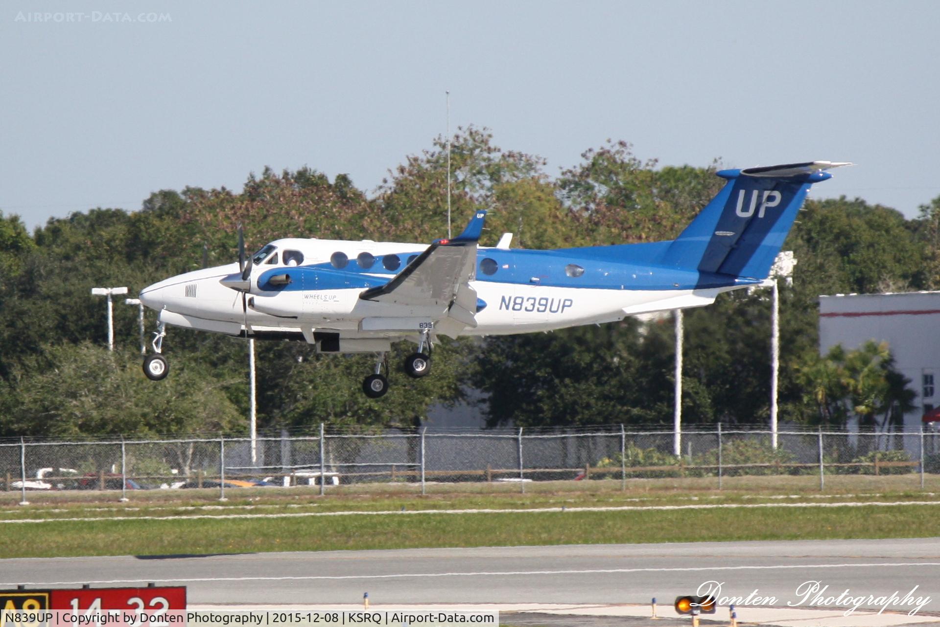 N839UP, 2015 Beechcraft B300 King Air 350i C/N FL-984, Gama Jet Flight (N839UP) arrives at Sarasota-Bradenton International Airport following flight from Miami Executive Airport