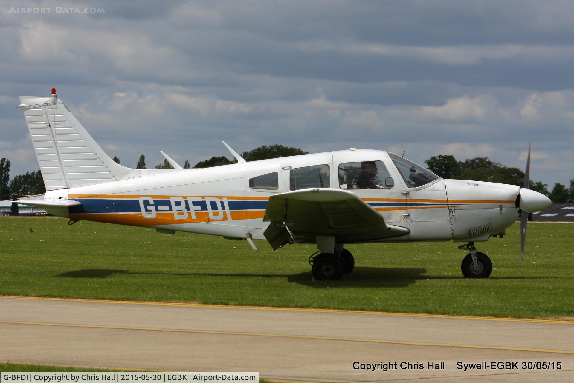 G-BFDI, 1977 Piper PA-28-181 Cherokee Archer II C/N 28-7790382, at Aeroexpo 2015