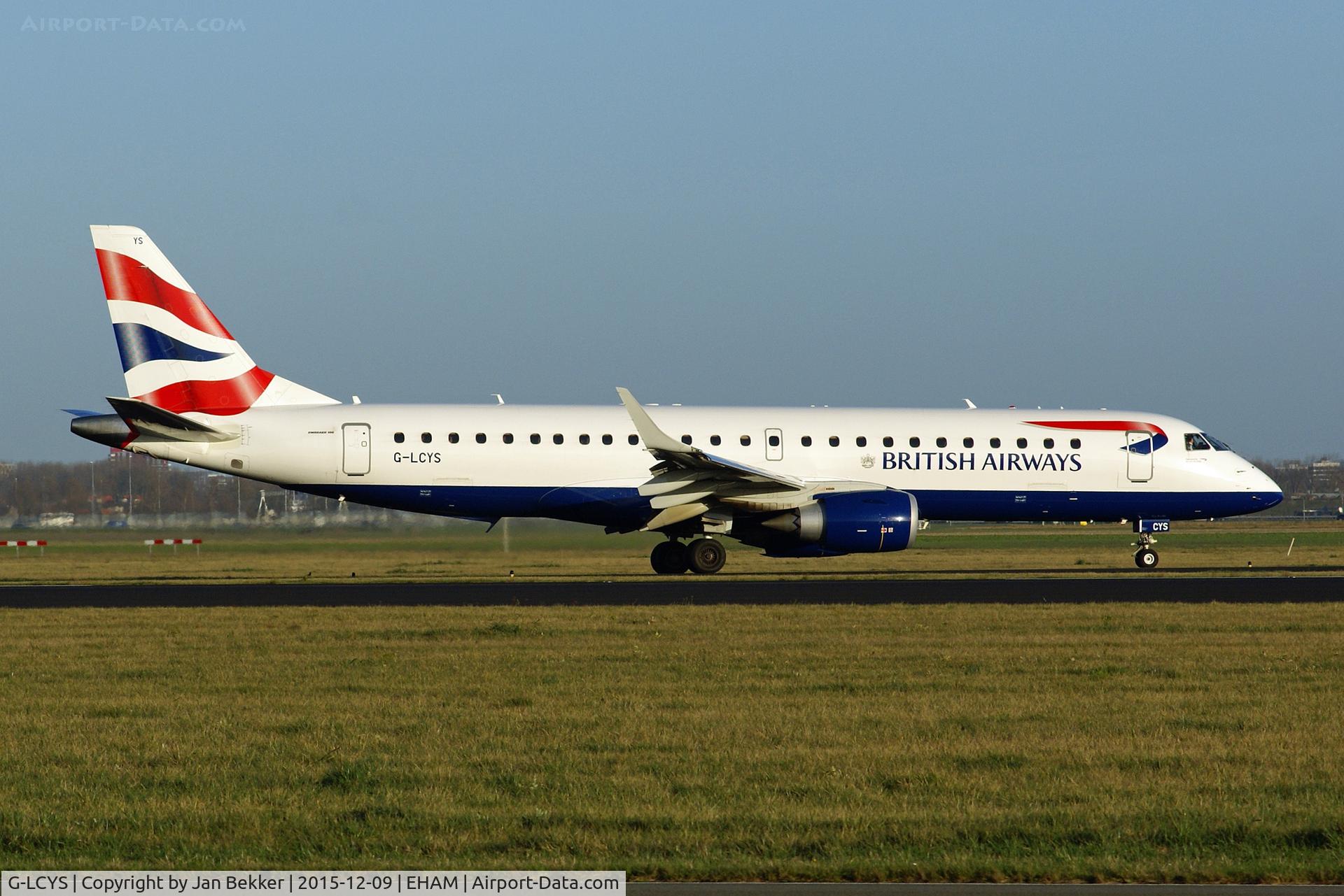G-LCYS, 2014 Embraer 190SR (ERJ-190-100SR) C/N 19000663, Polderbaan, Schiphol, Amsterdam