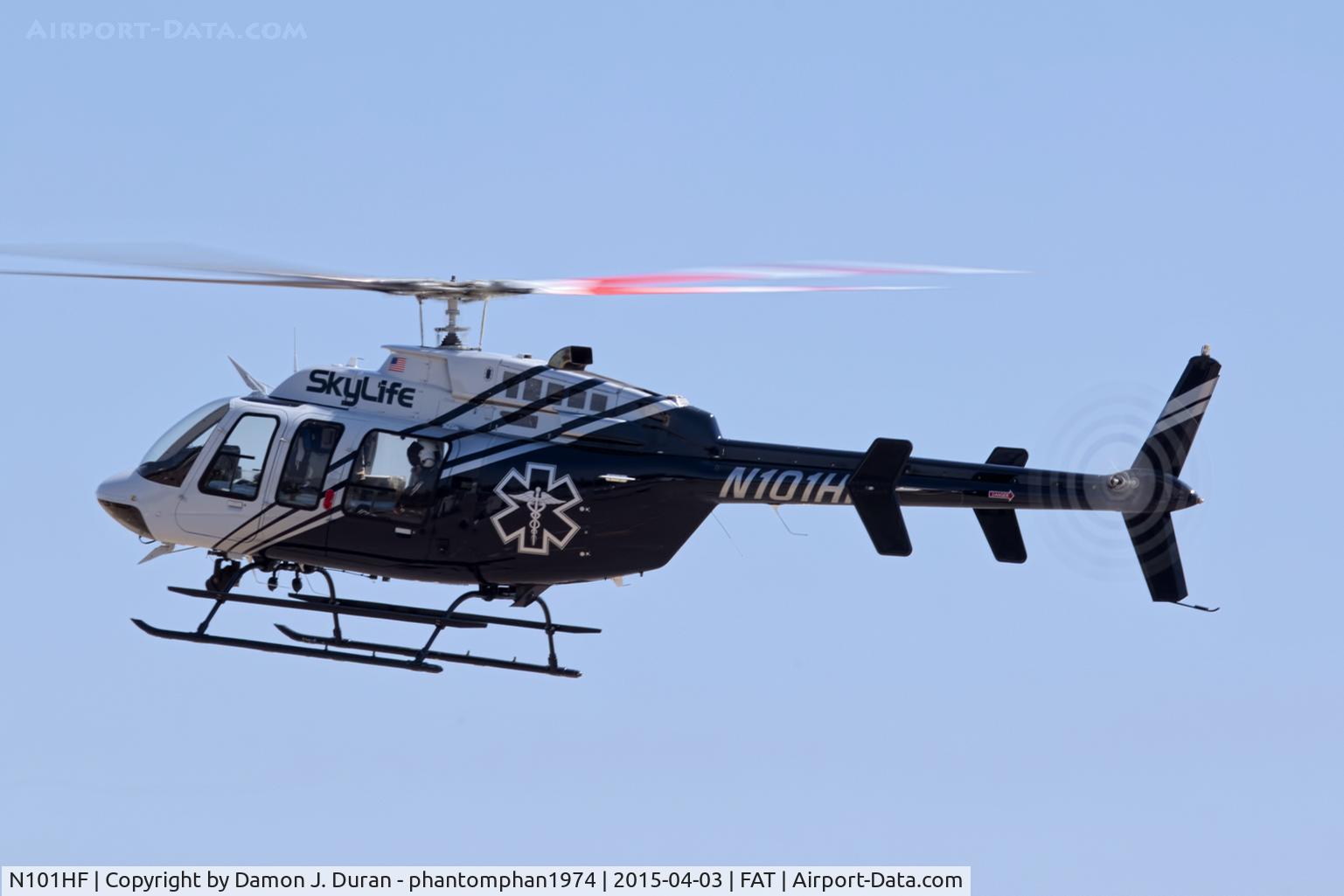 N101HF, 2000 Bell 407 C/N 53463, Seen landing at FAT in April 2015