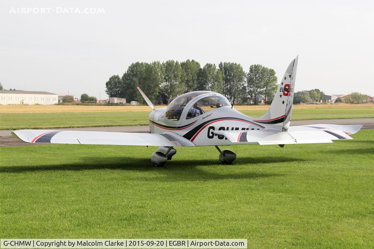 G-CHMW, 2013 Aerotechnik EV-97 Eurostar SL C/N LAA 315B-15158, Aerotechnik EV-97 Eurostar SL at The Real Aeroplane Club's Helicopter Fly-In, Breighton Airfield, September 20th 2015.