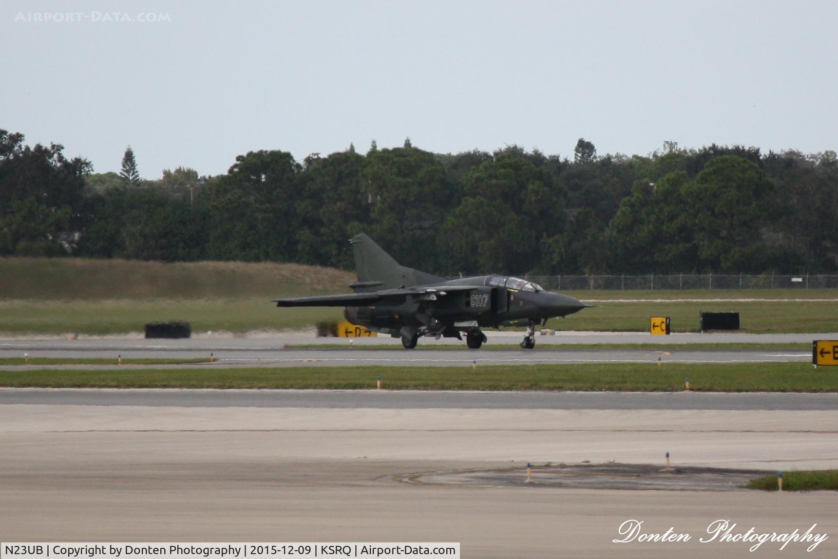 N23UB, 1981 Mikoyan-Gurevich MiG-23UB C/N A1038107, MiG 23 (N23UB) performs an engine run at Sarasota-Bradenton International Airport