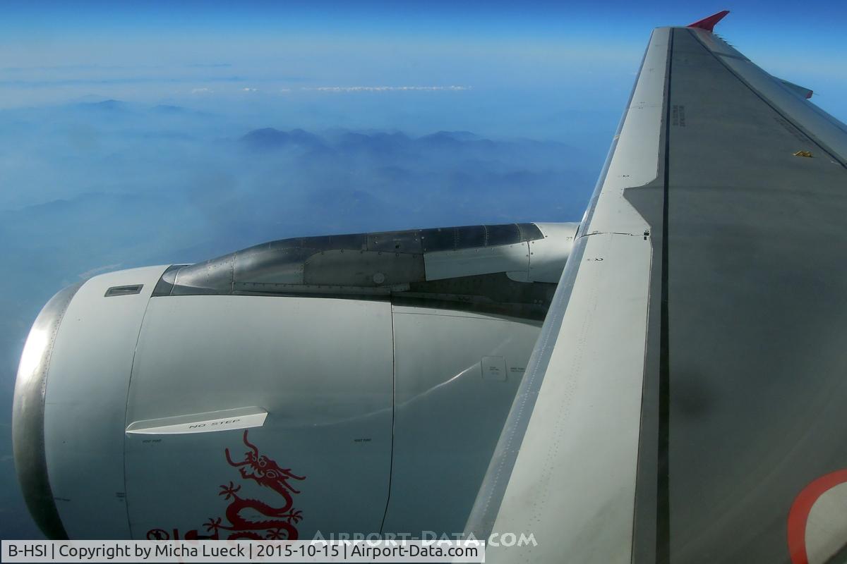 B-HSI, 1999 Airbus A320-232 C/N 0930, Flying over mainland China, on the way from Ningbo to Hong Kong