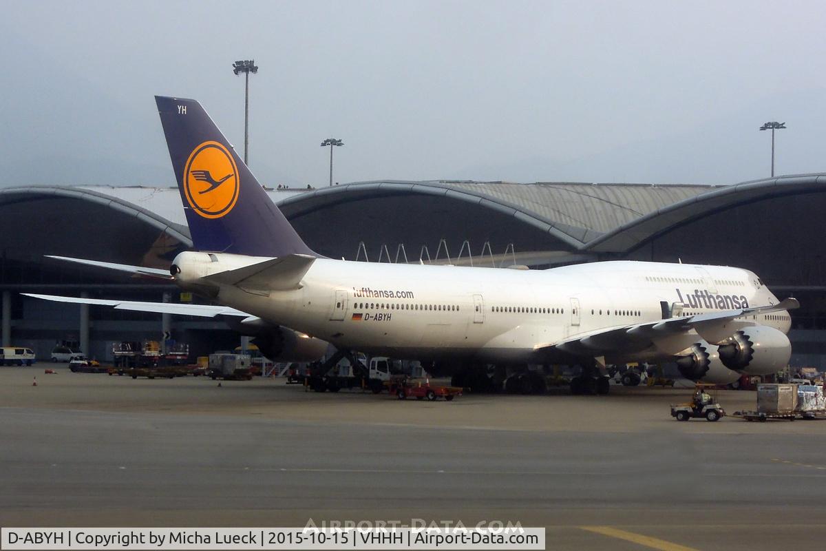 D-ABYH, 2013 Boeing 747-830 C/N 37832, At Hong Kong