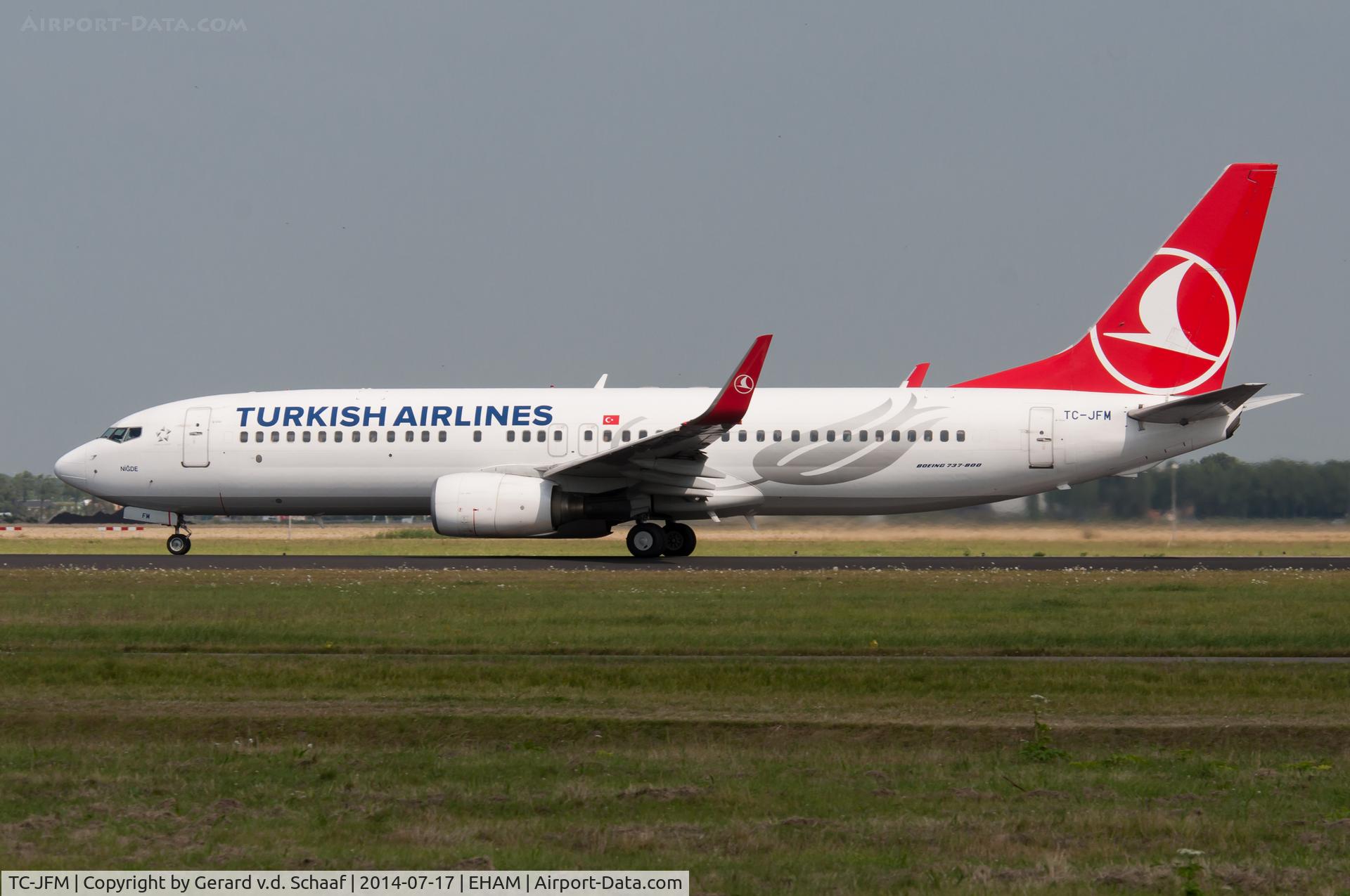 TC-JFM, 1999 Boeing 737-8F2 C/N 29775, Schiphol, July 2014