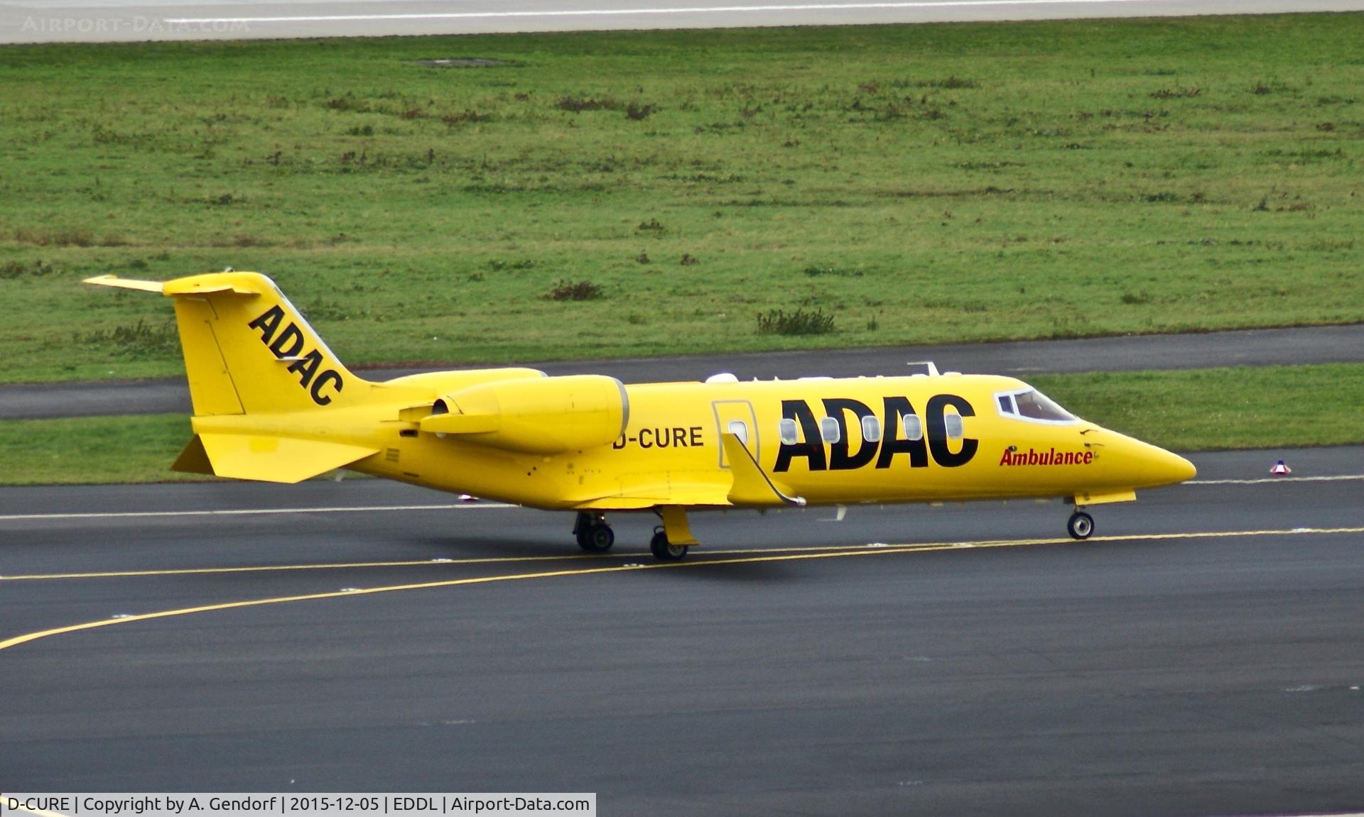 D-CURE, 2009 Learjet 60XR C/N 60-379, ADAC Luftrettung, is here taxiing at Düsseldorf Int'l(EDDL)