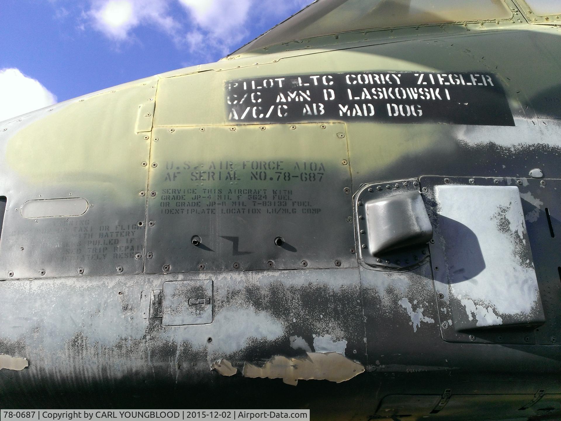 78-0687, 1978 Fairchild Republic A-10A Thunderbolt II C/N A10-0307, ROTTING AWAY  UNDER THE CARE OF THE U S ARMY